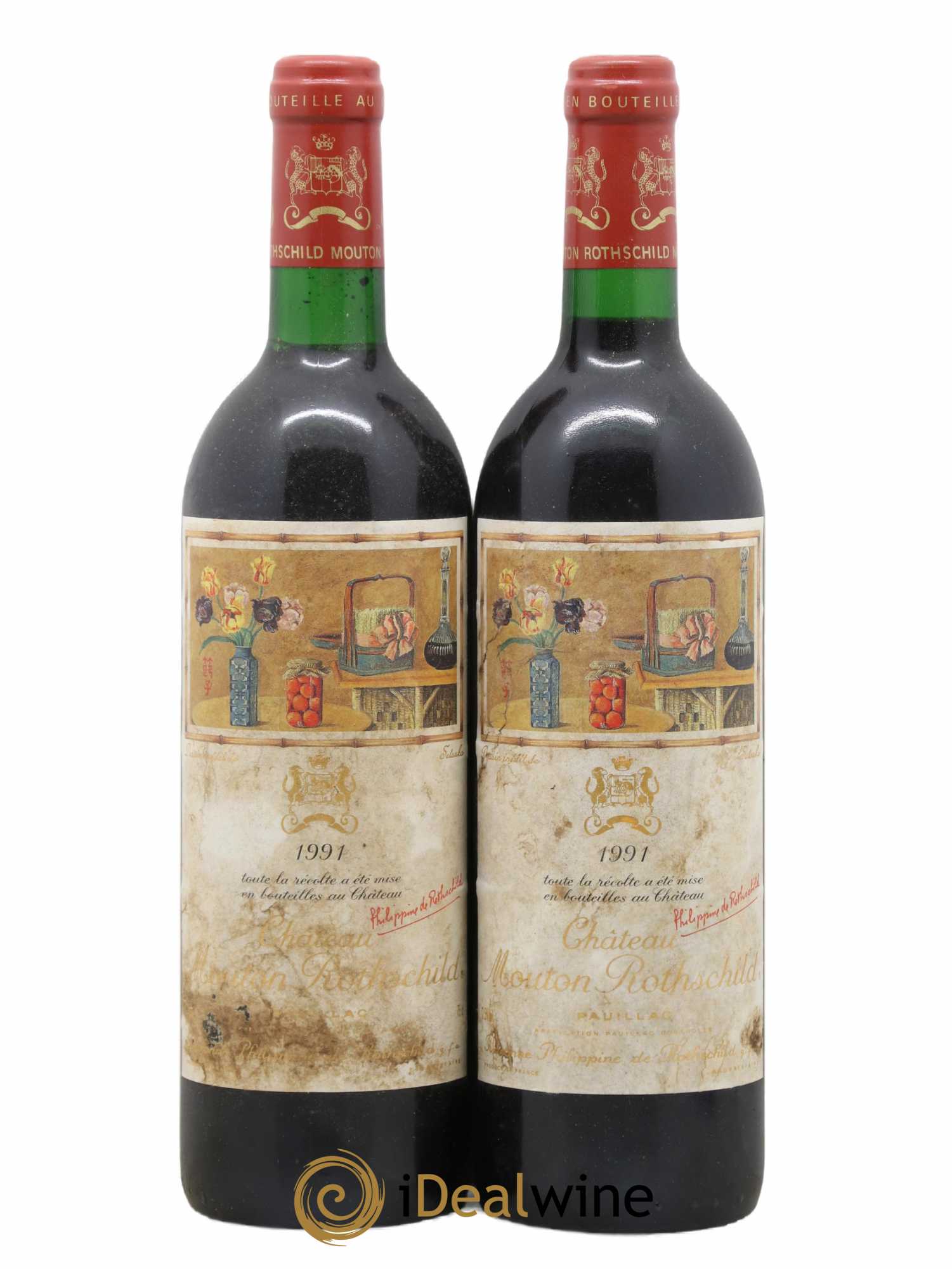 Château Mouton Rothschild 1er Grand Cru Classé 1991 - Lot de 2 bouteilles - 0