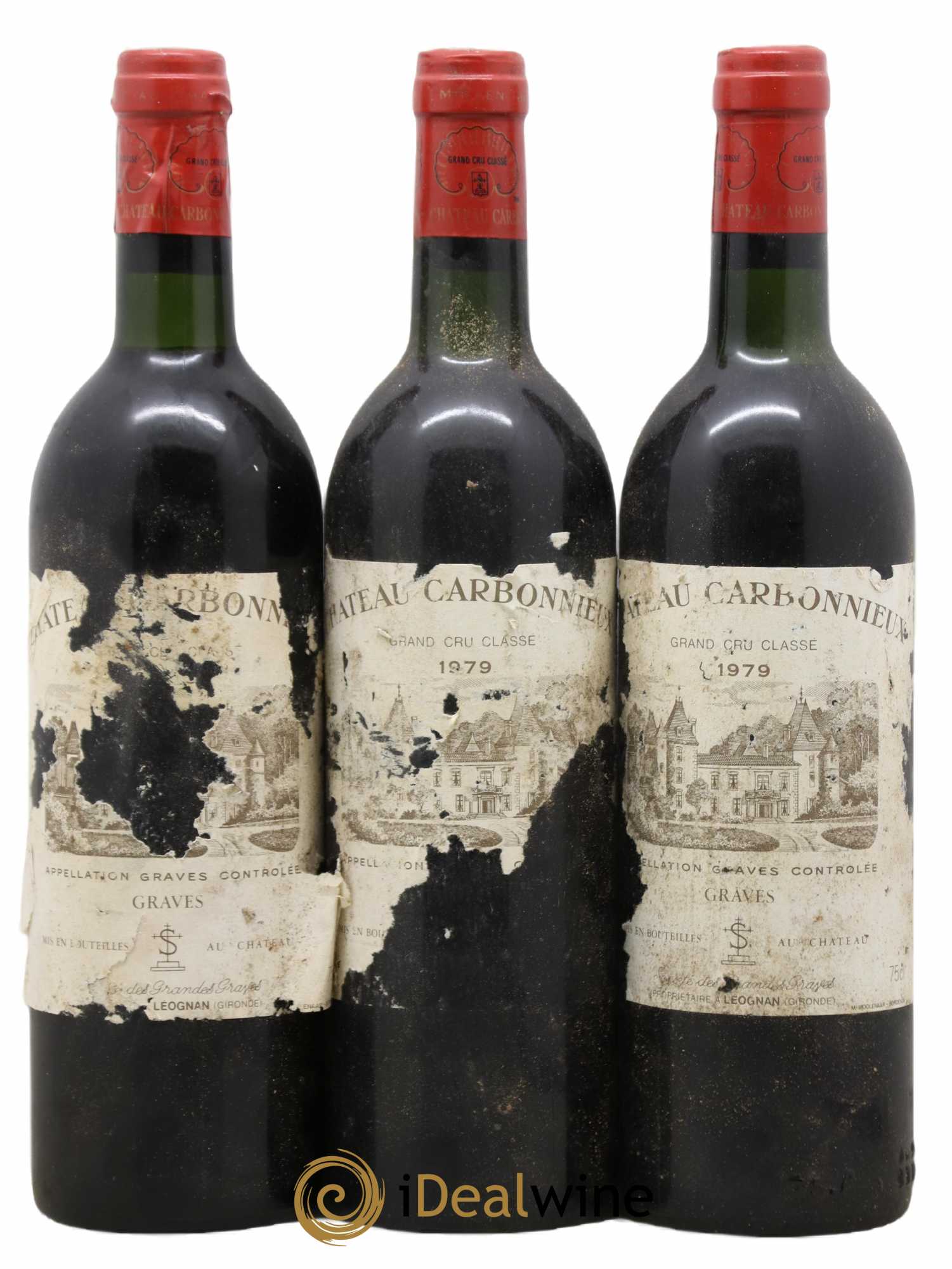 Château Carbonnieux Cru Classé de Graves 1979 - Lot of 3 bottles - 0