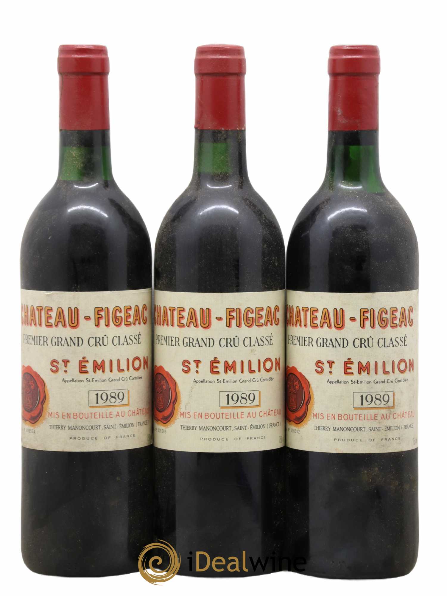 Château Figeac 1er Grand Cru Classé A 1989 - Lot de 3 bouteilles - 0