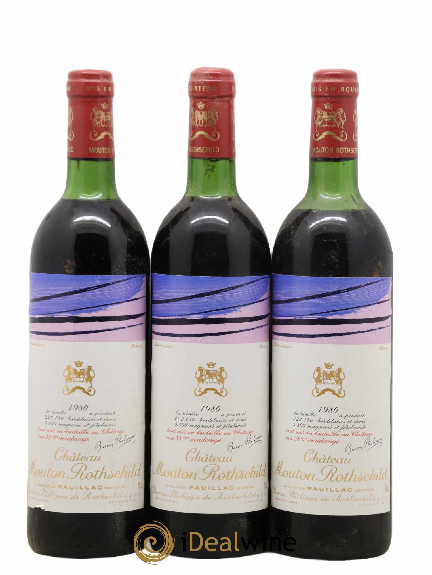Château Mouton Rothschild 1er Grand Cru Classé 1980 - Lot de 12 bouteilles - 2