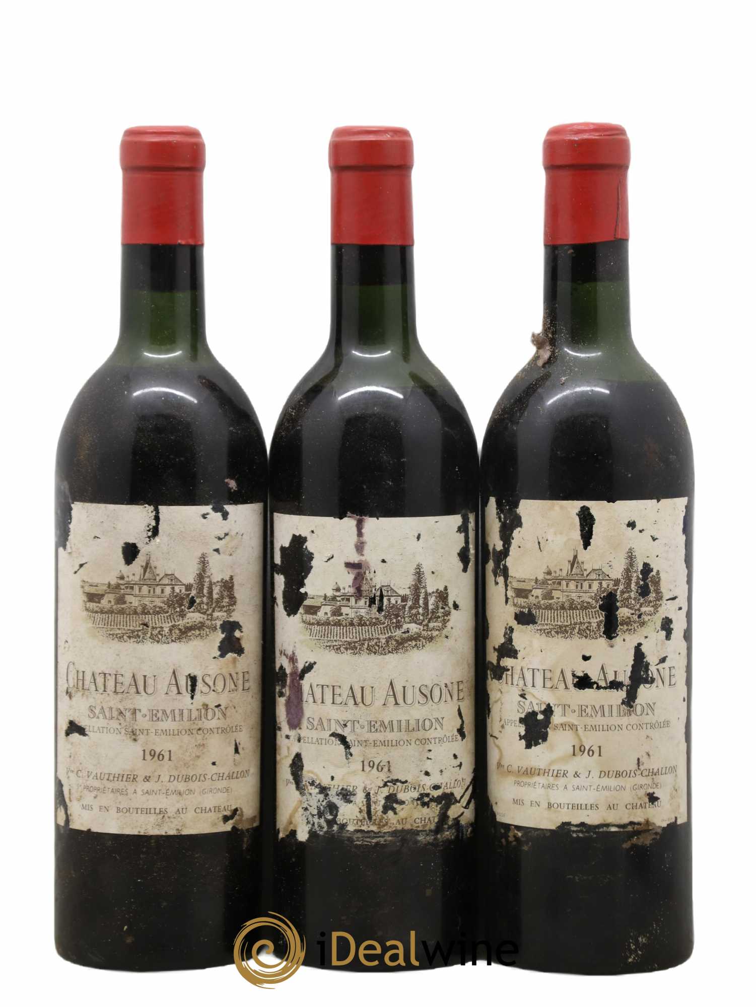Château Ausone 1er Grand Cru Classé A 1961 - Lot de 3 bouteilles - 0