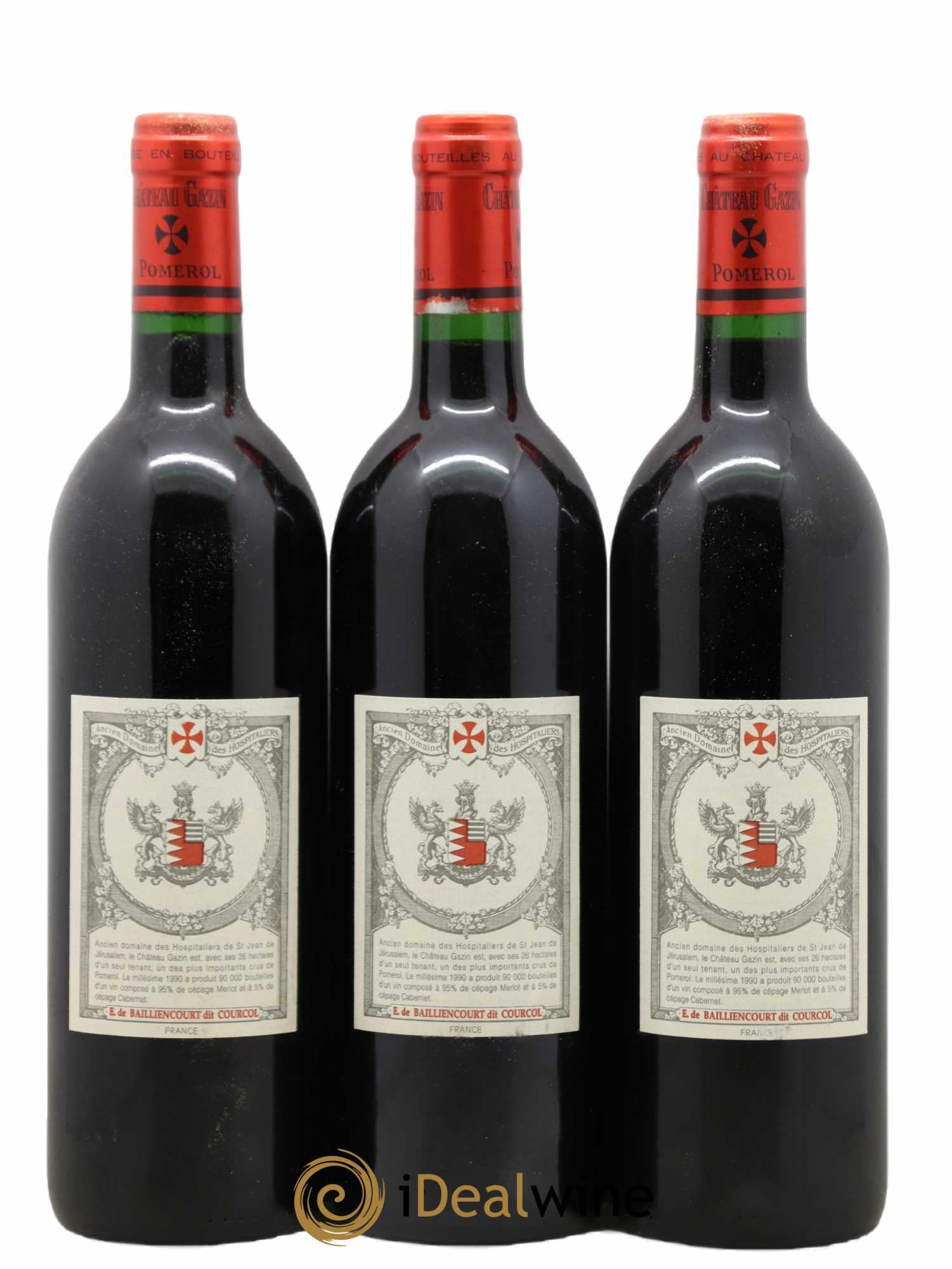 Château Gazin 1990 - Lot de 3 bouteilles - 1