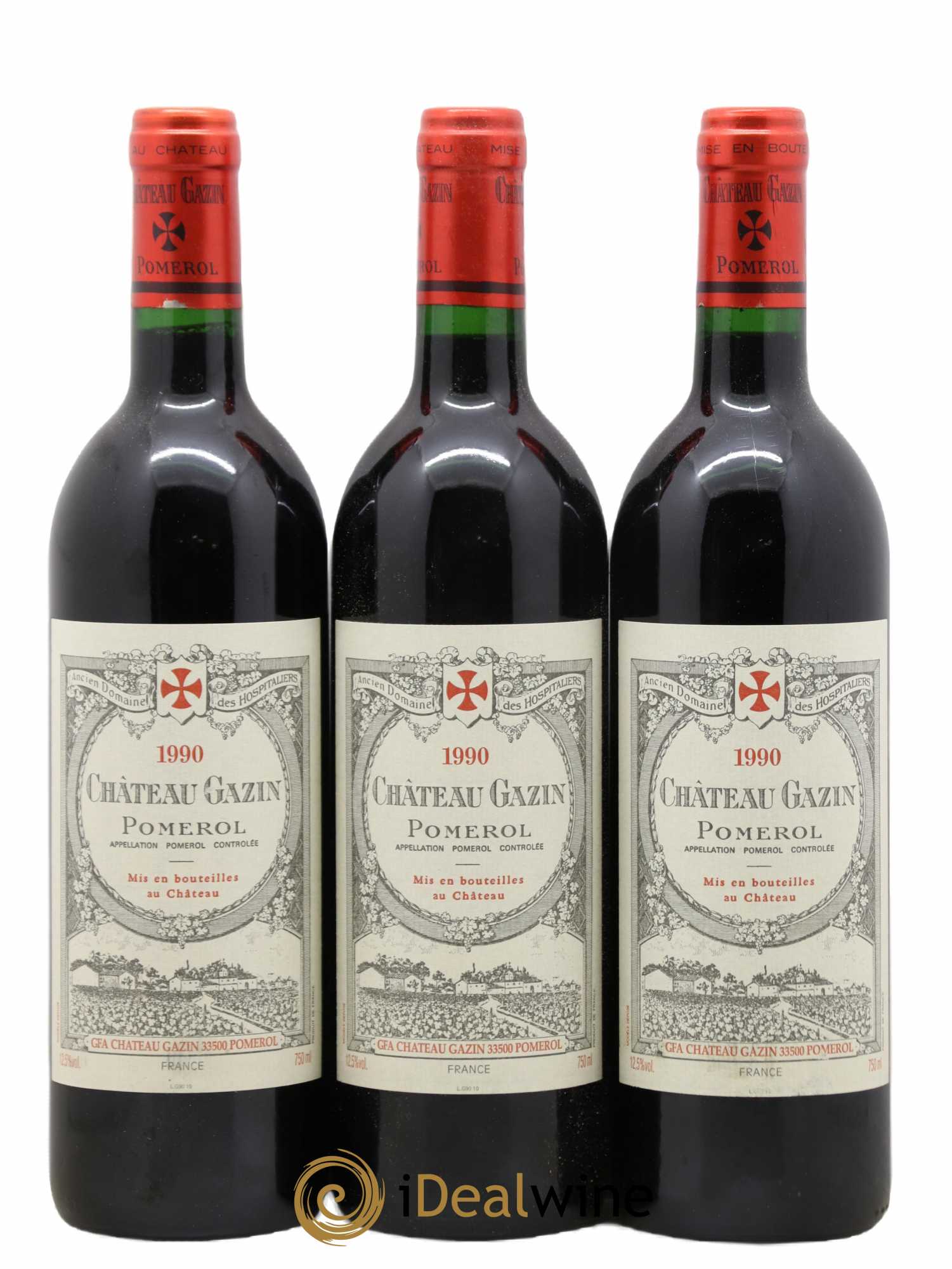 Château Gazin 1990 - Lot de 3 bouteilles - 0