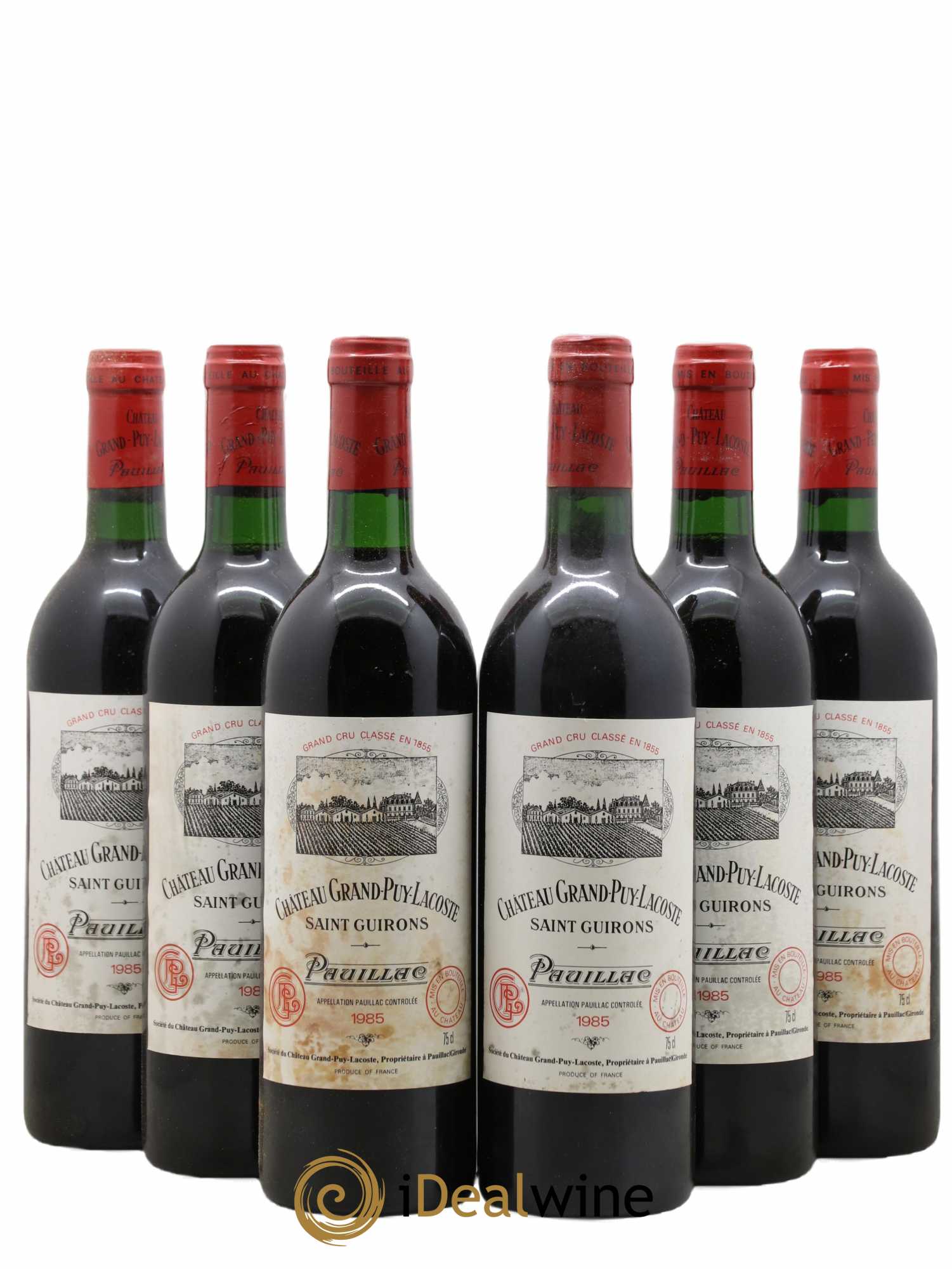 Château Grand Puy Lacoste 5ème Grand Cru Classé 1985 - Lot de 6 bouteilles - 0