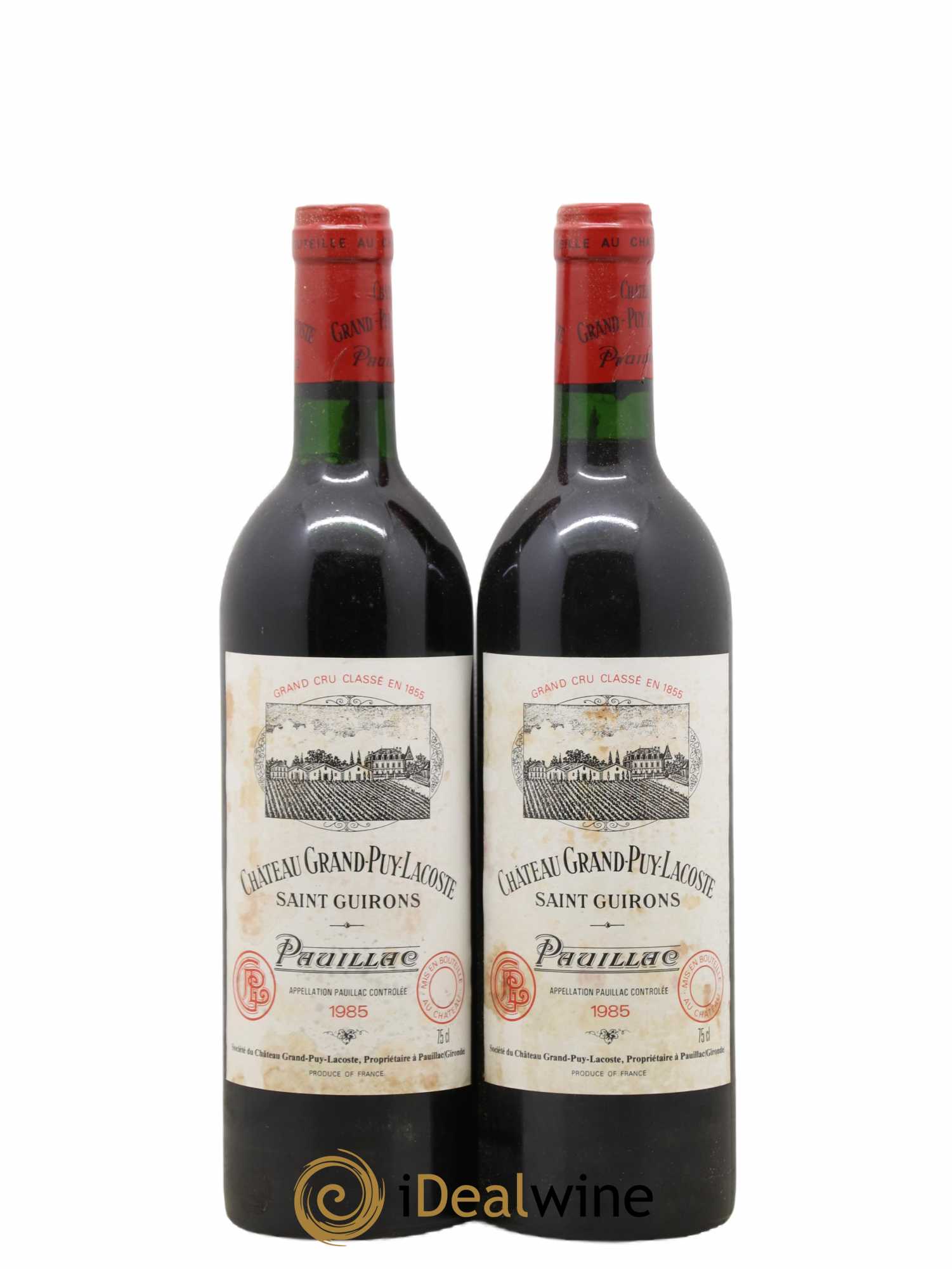 Château Grand Puy Lacoste 5ème Grand Cru Classé 1985 - Lot de 2 bouteilles - 0