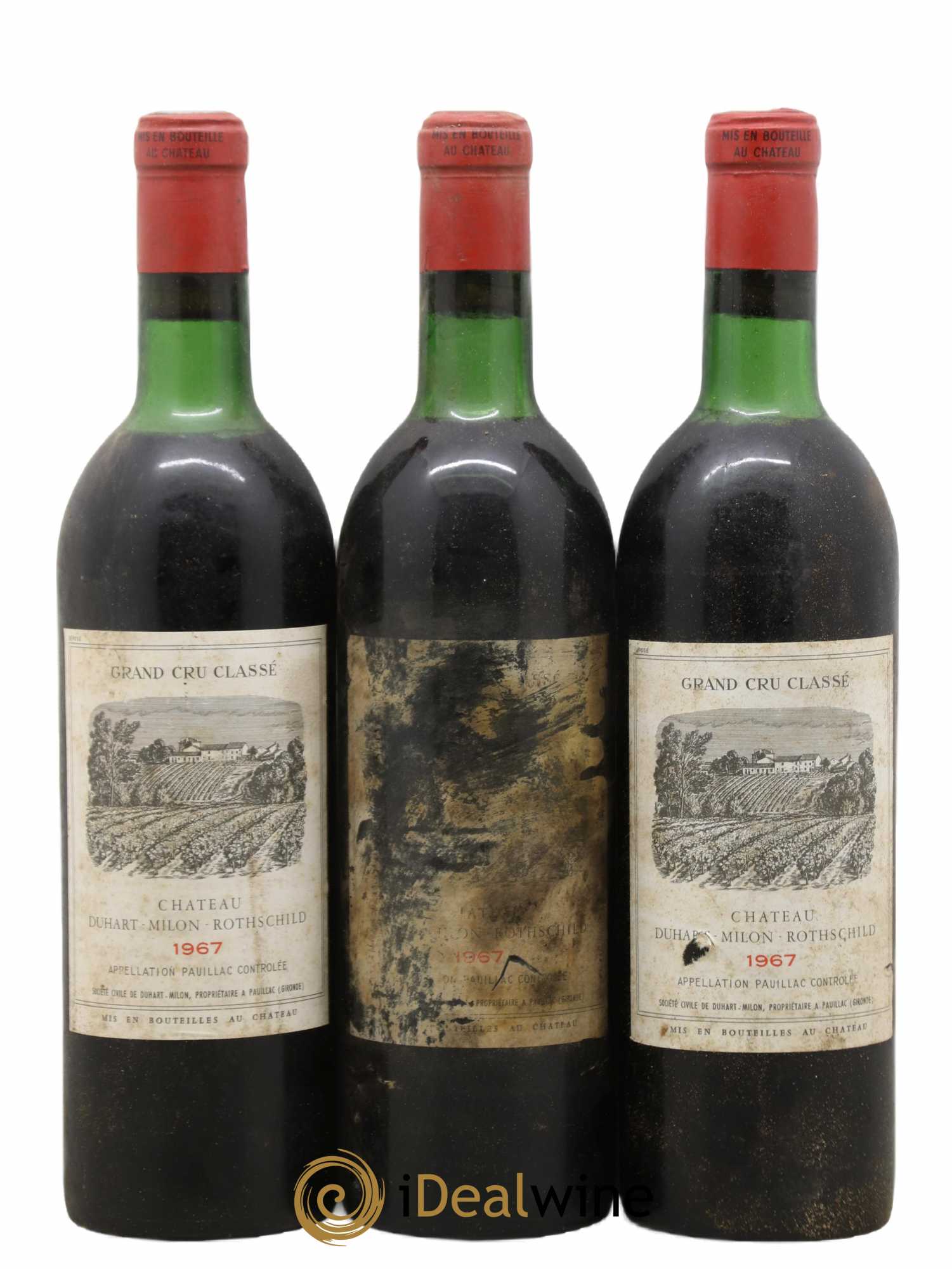 Château Duhart-Milon 4ème Grand Cru Classé 1967 - Lot de 3 bouteilles - 0