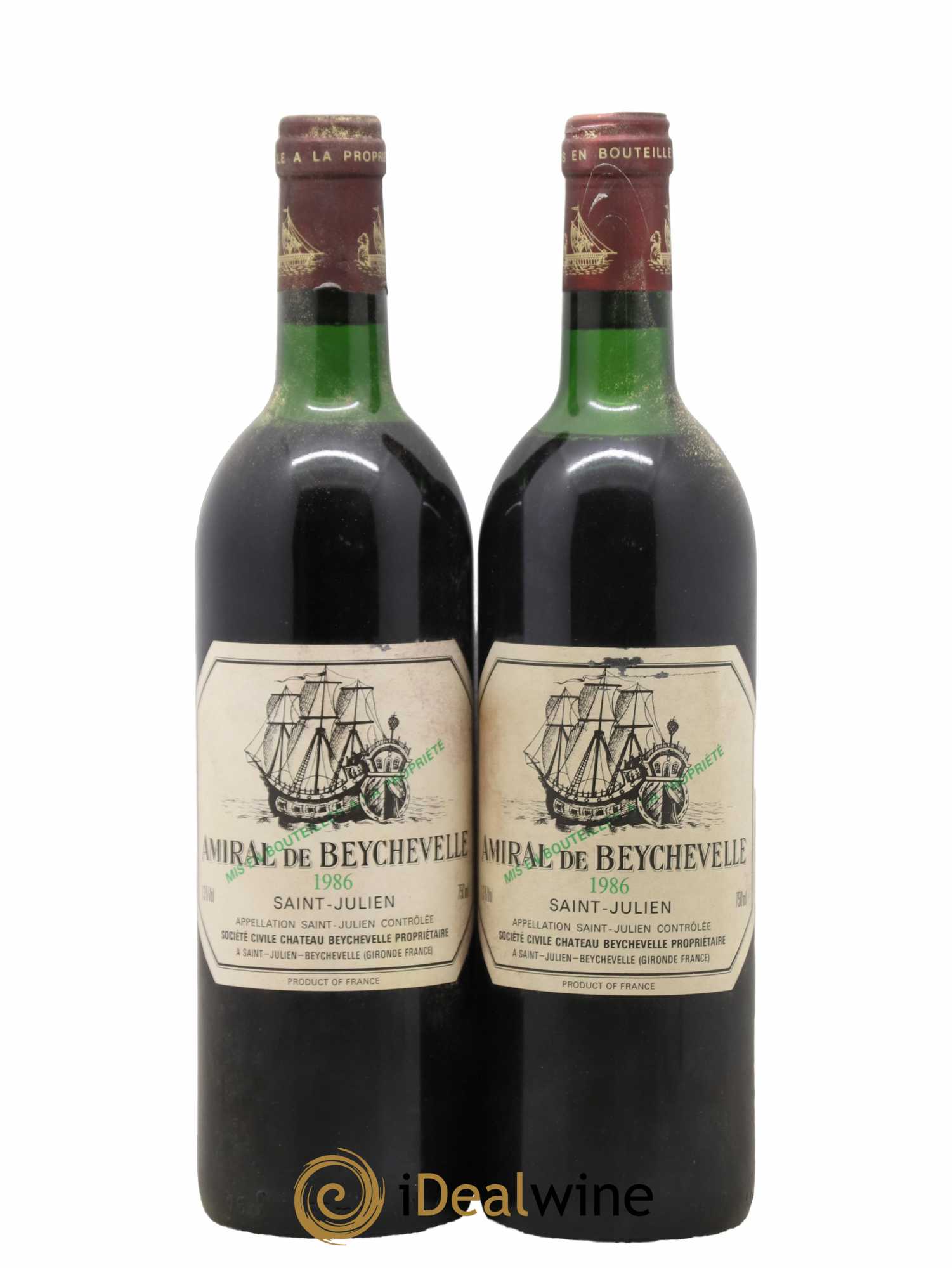 Amiral de Beychevelle Second Vin 1986 - Lot de 2 bouteilles - 0