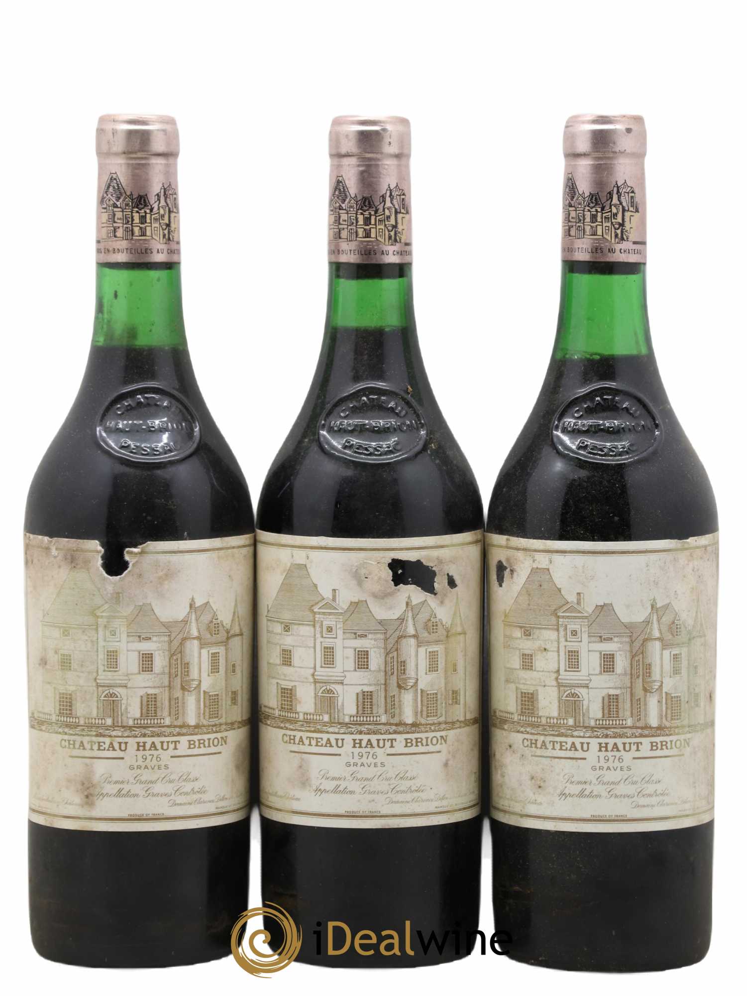Château Haut Brion 1er Grand Cru Classé 1976 - Lot de 3 bouteilles - 0