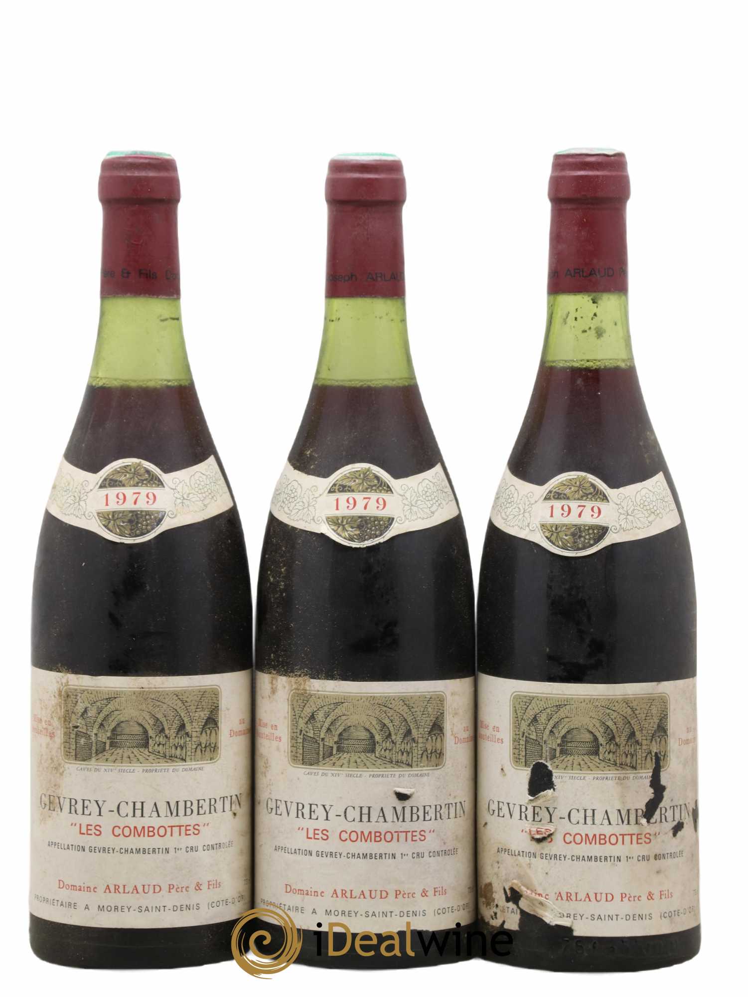 Gevrey-Chambertin 1er Cru Aux Combottes Arlaud 1979 - Lot de 3 bouteilles - 0