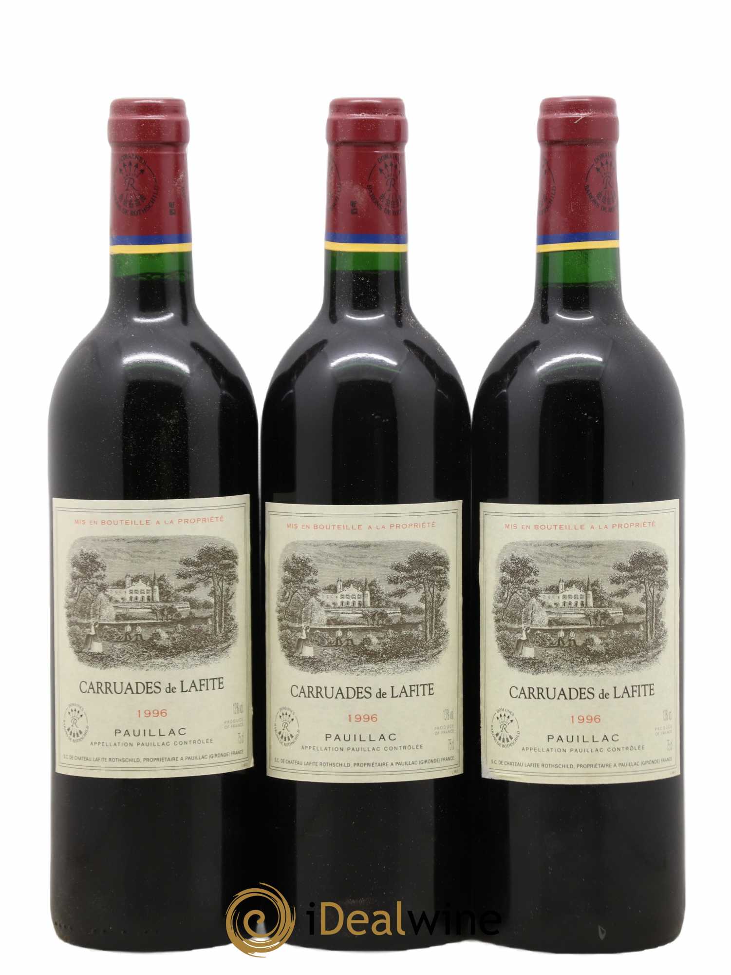 Carruades de Lafite Rothschild Second Vin 1996 - Lot de 3 bouteilles - 0