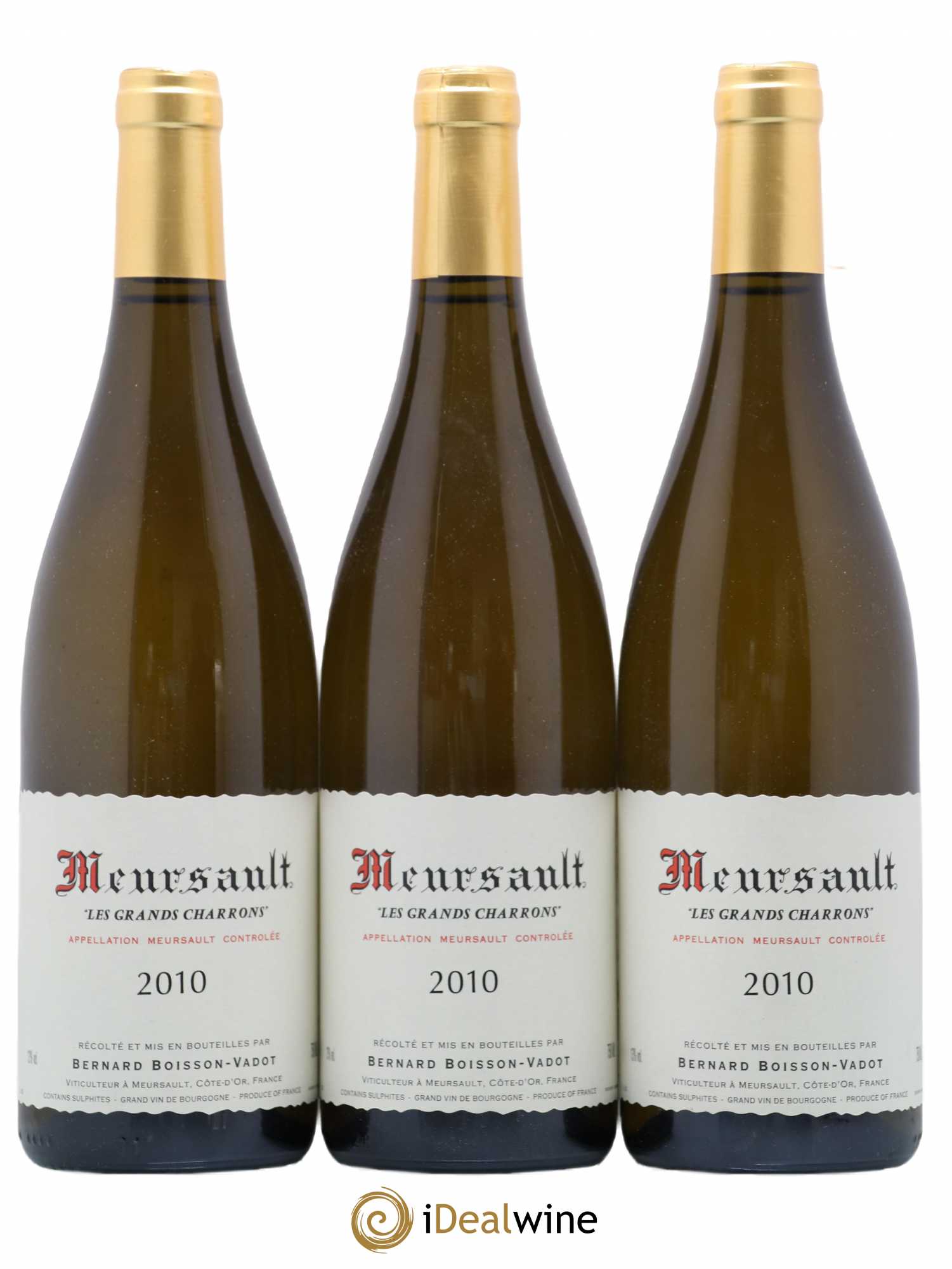 Meursault Les Grands Charrons Boisson-Vadot (Domaine) 2010 - Lot de 3 bouteilles - 0