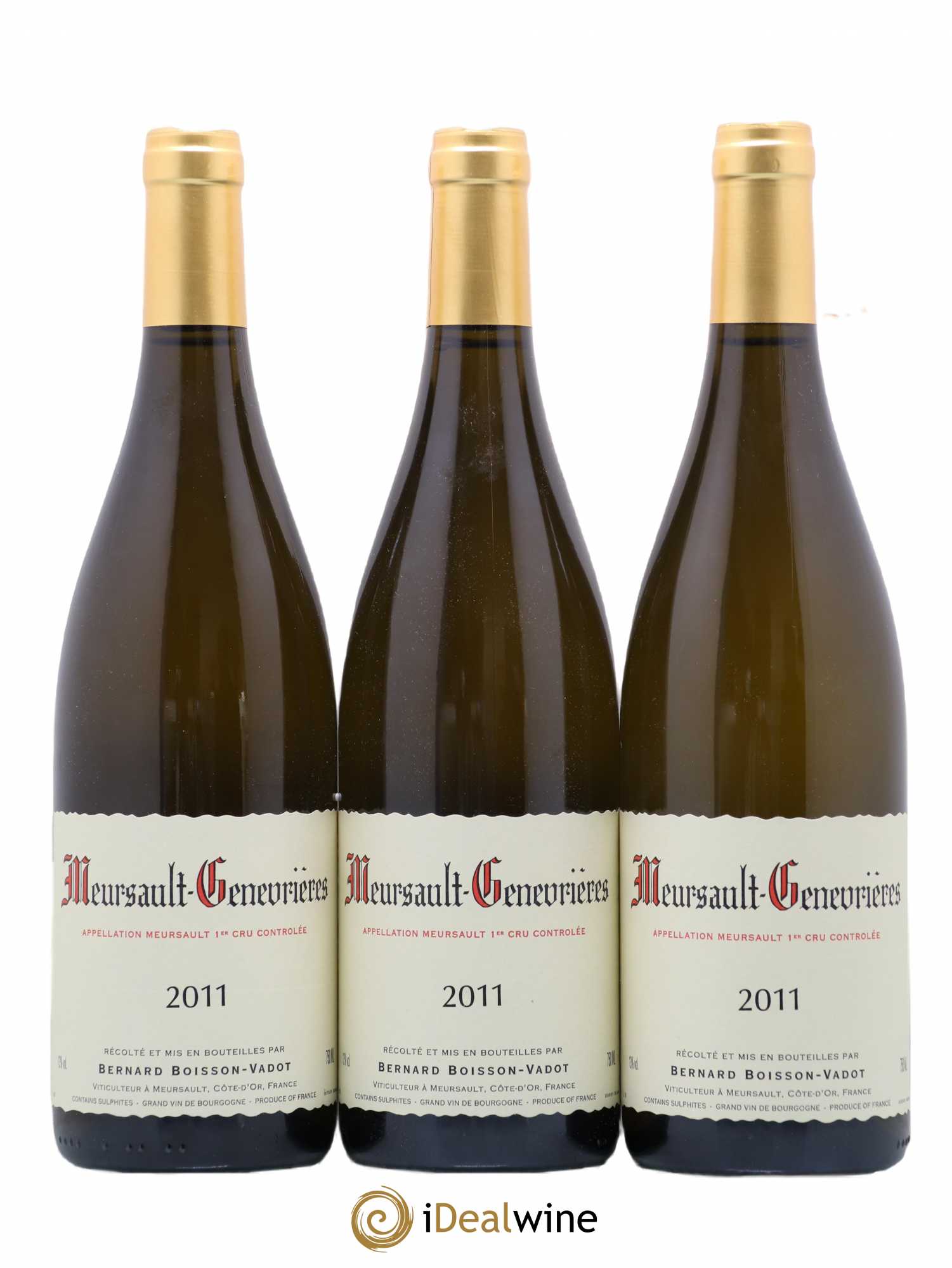 Meursault 1er Cru Genevrières Boisson-Vadot (Domaine) 2011 - Lot de 3 bouteilles - 0