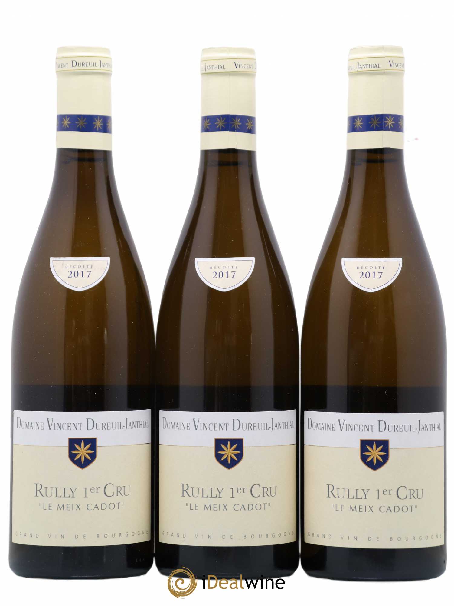 Rully 1er Cru Le Meix Cadot Vincent Dureuil-Janthial 2017 - Lot de 3 bouteilles - 0