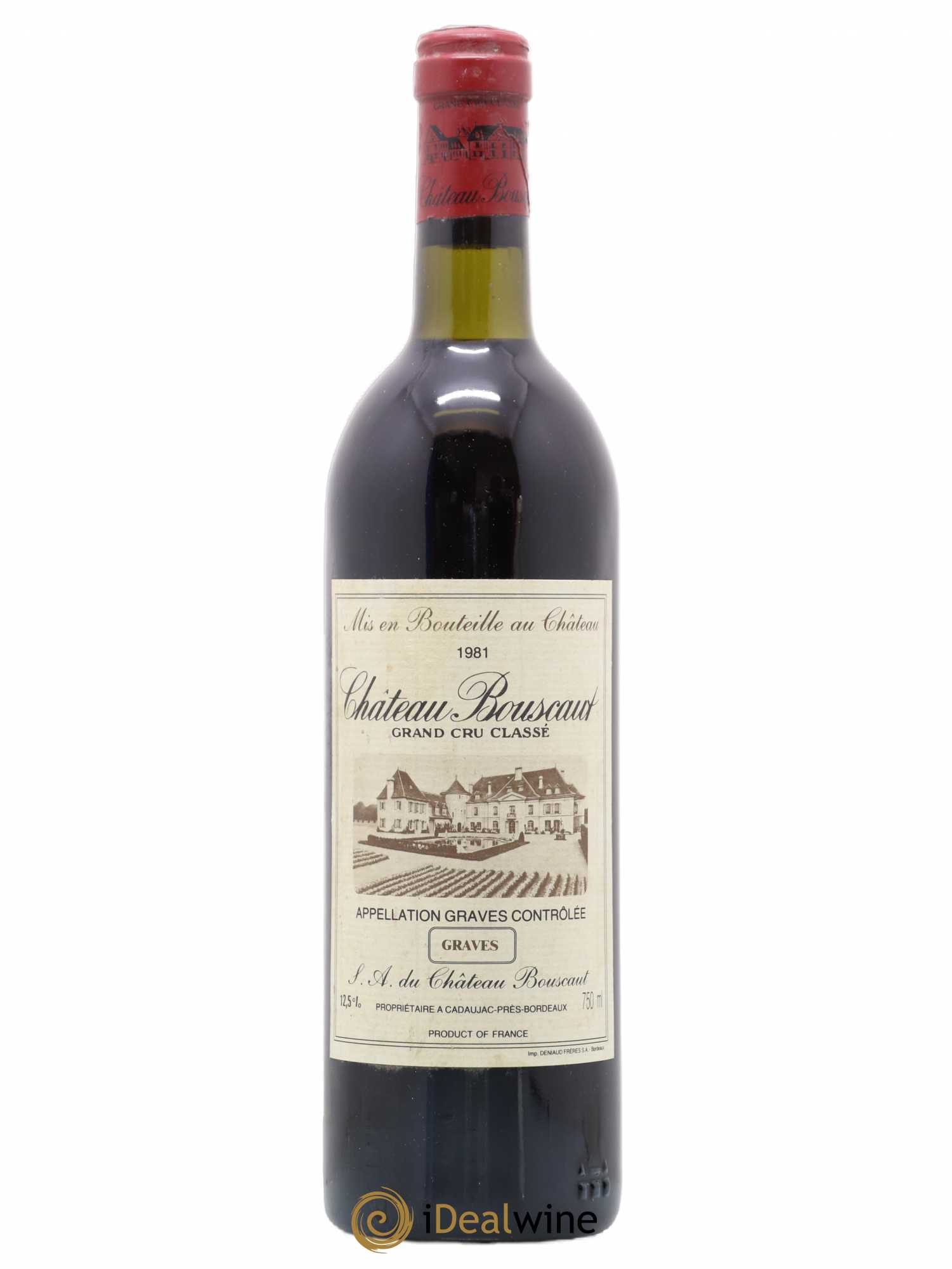 Château Bouscaut Cru Classé de Graves 1981 - Lot de 1 bouteille - 0