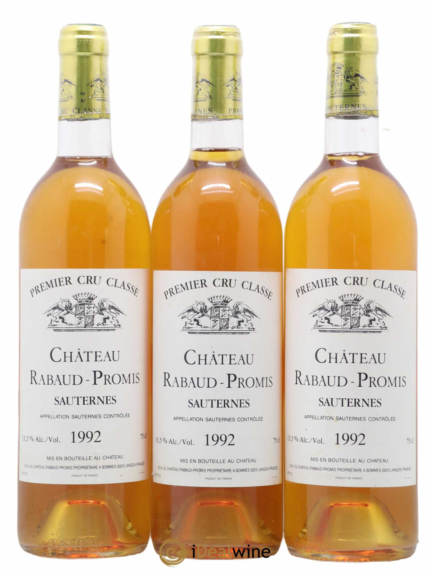 Château Rabaud Promis 1er Grand Cru Classé 1992 - Lotto di 3 bottiglie - 0
