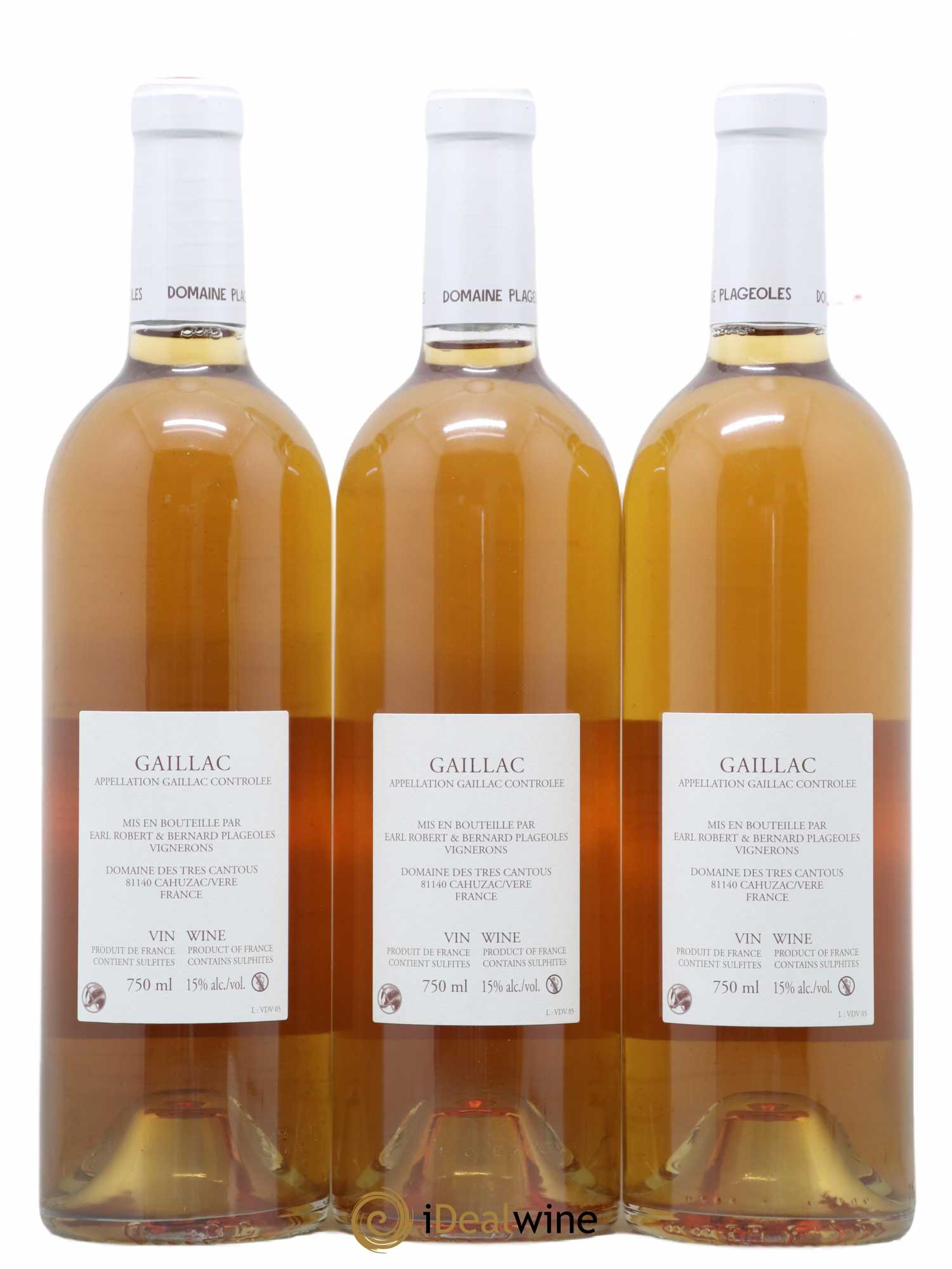 Gaillac Vin de voile Plageoles 2005 - Lot de 3 bouteilles - 1