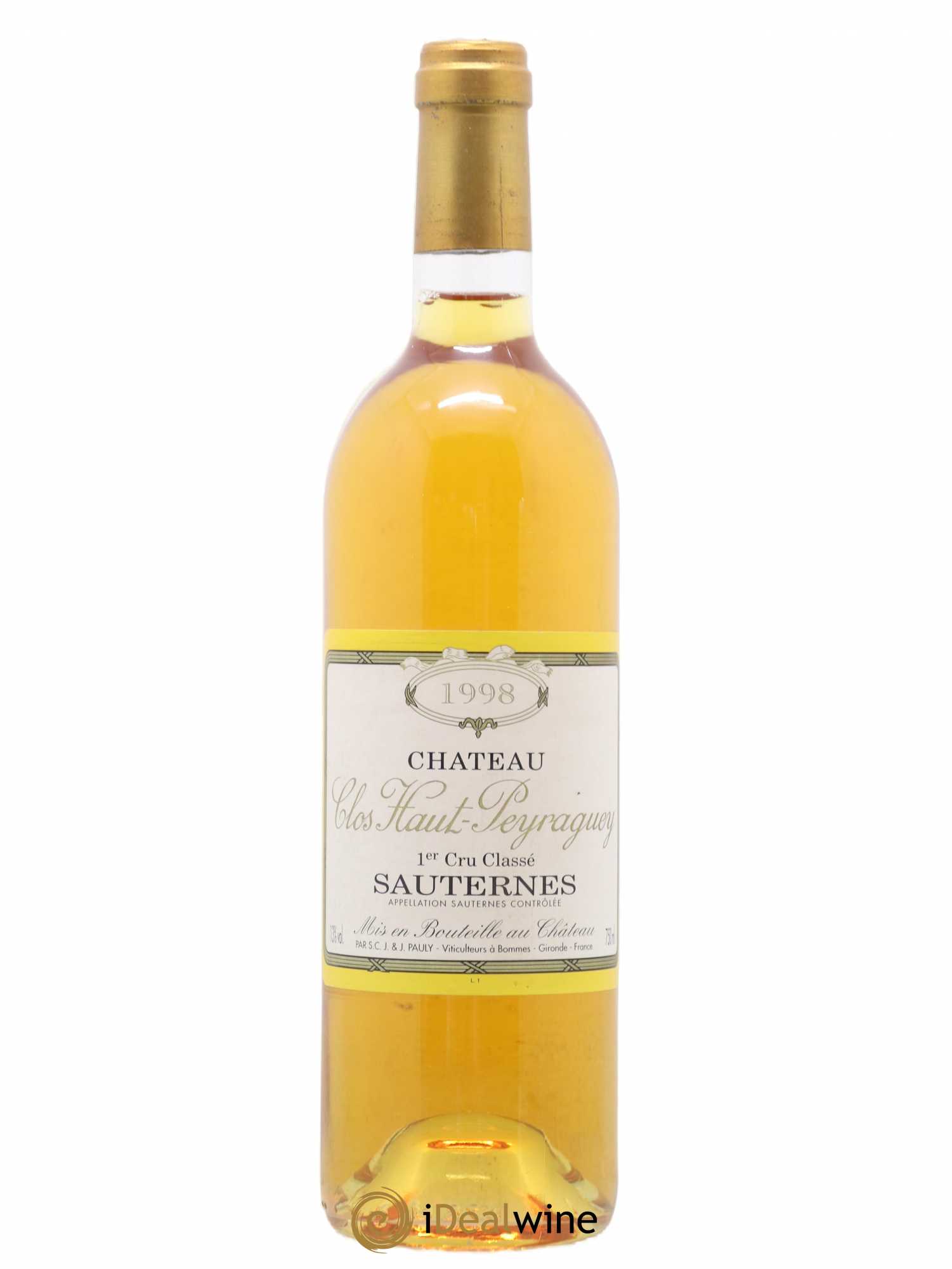 Clos Haut-Peyraguey 1er Grand Cru Classé 1998 - Lotto di 1 bottiglia - 0