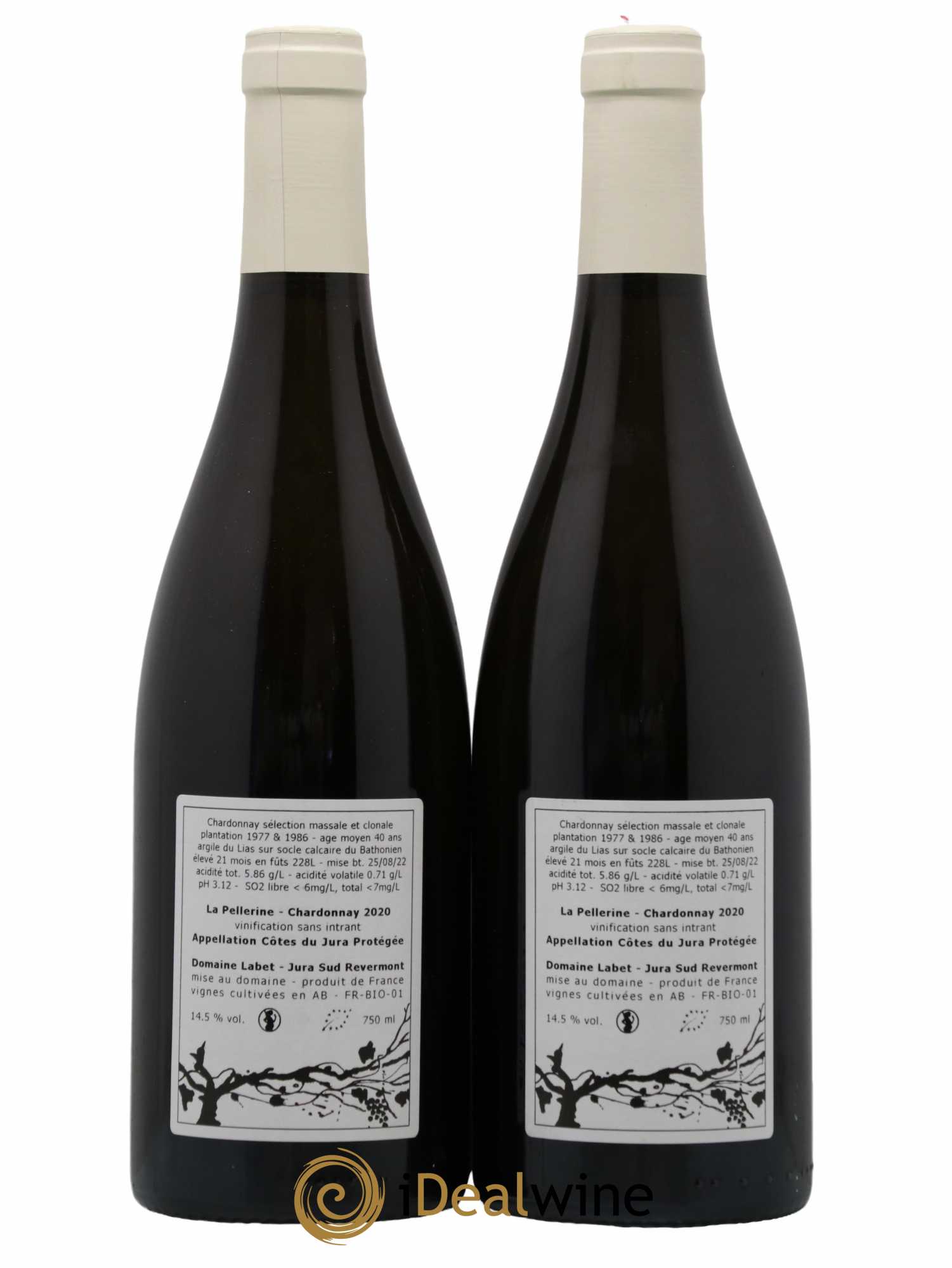 Côtes du Jura Labet chardonnay la pellerine les parcelles rares 2020 - Lot de 2 bouteilles - 1