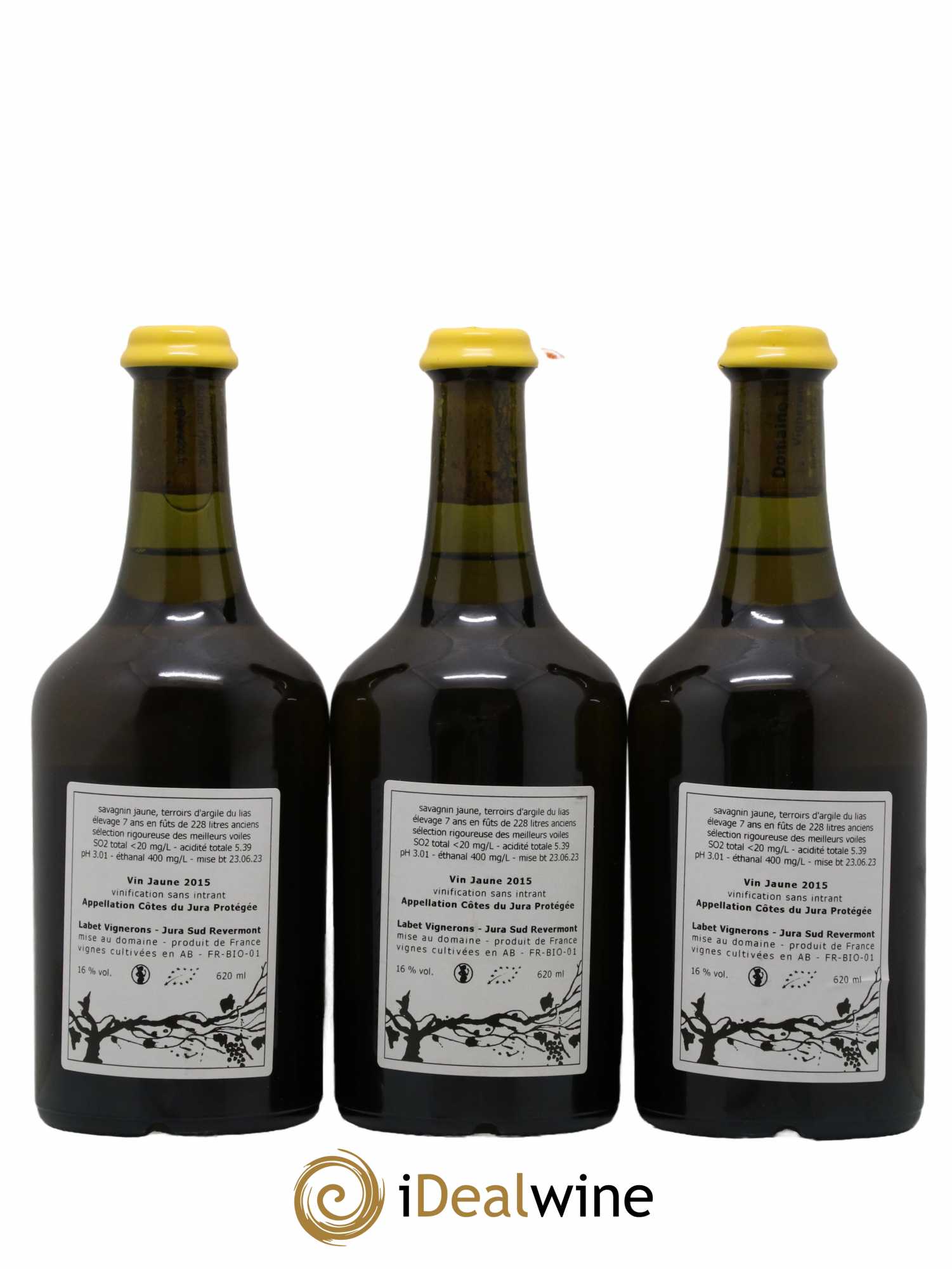 Côtes du Jura Vin Jaune Romain - Julien - Charline Labet 2015 - Lot de 3 bouteilles - 1