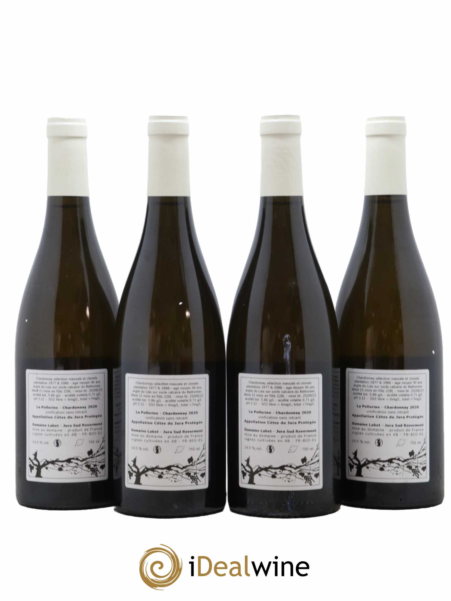 Côtes du Jura Chardonnay La Pellerine Labet 2020 - Lot de 4 bouteilles - 1