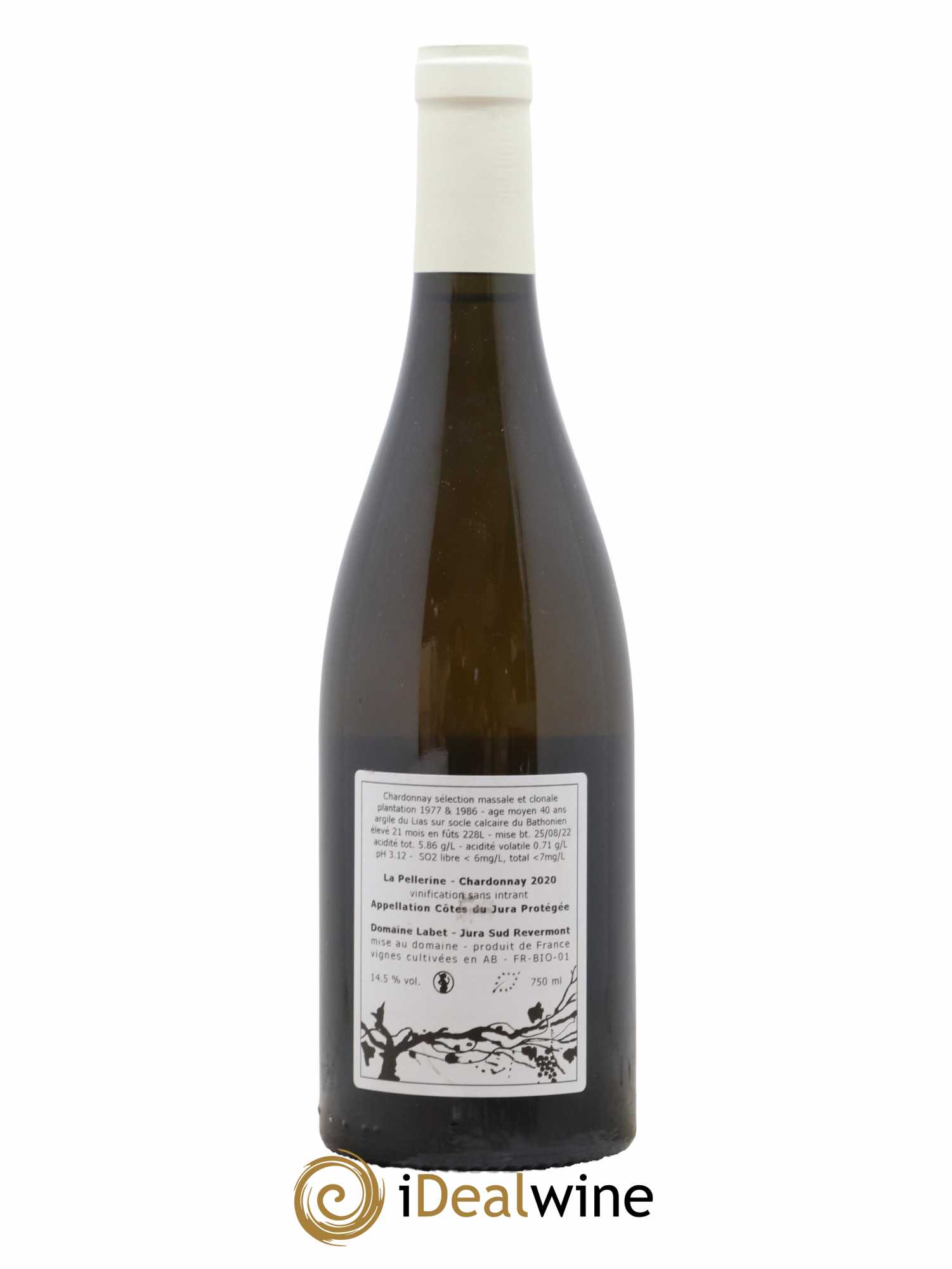 Côtes du Jura Chardonnay La Pellerine Labet 2020 - Lot de 1 bouteille - 1