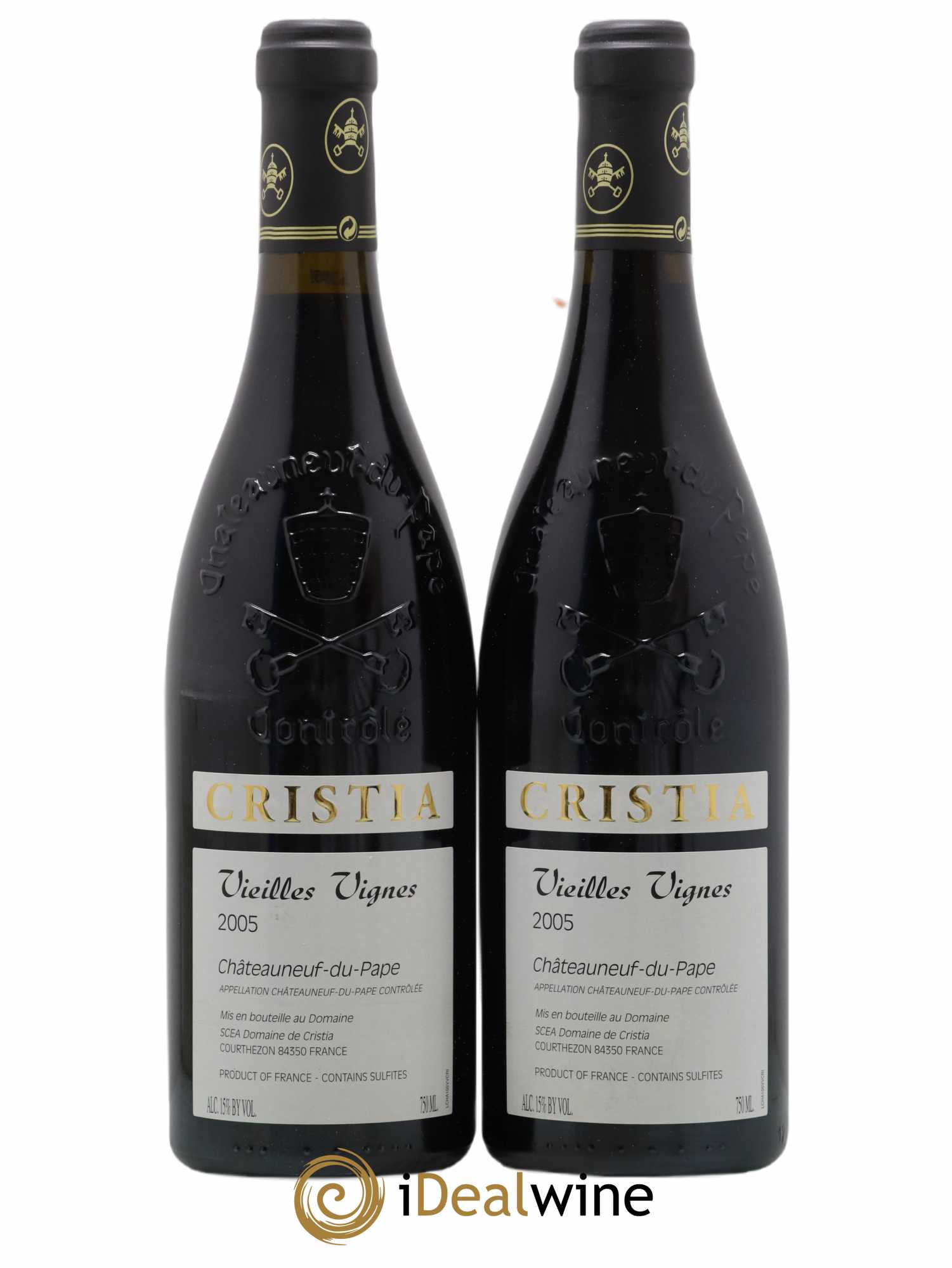 Châteauneuf-du-Pape Domaine de Cristia Vieilles Vignes 2005 - Lot de 2 bouteilles - 0
