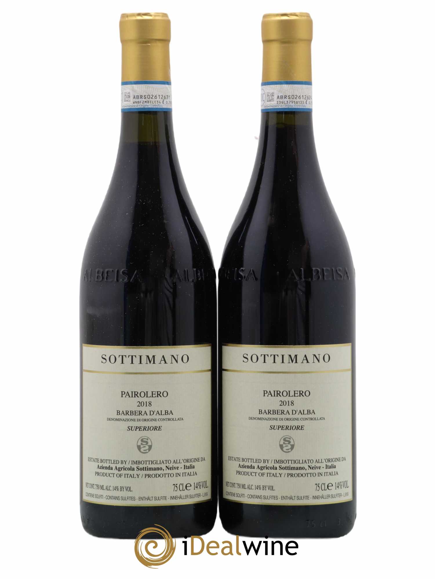 Barbera d'Alba Superiore Pairolero Sottimano 2018 - Lot de 2 bouteilles - 0