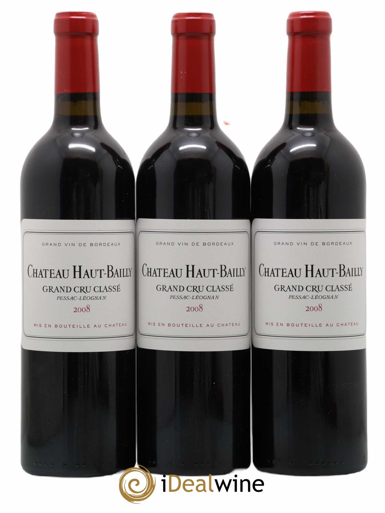 Château Haut-Bailly Cru Classé de Graves 2008 - Lot de 3 bouteilles - 0
