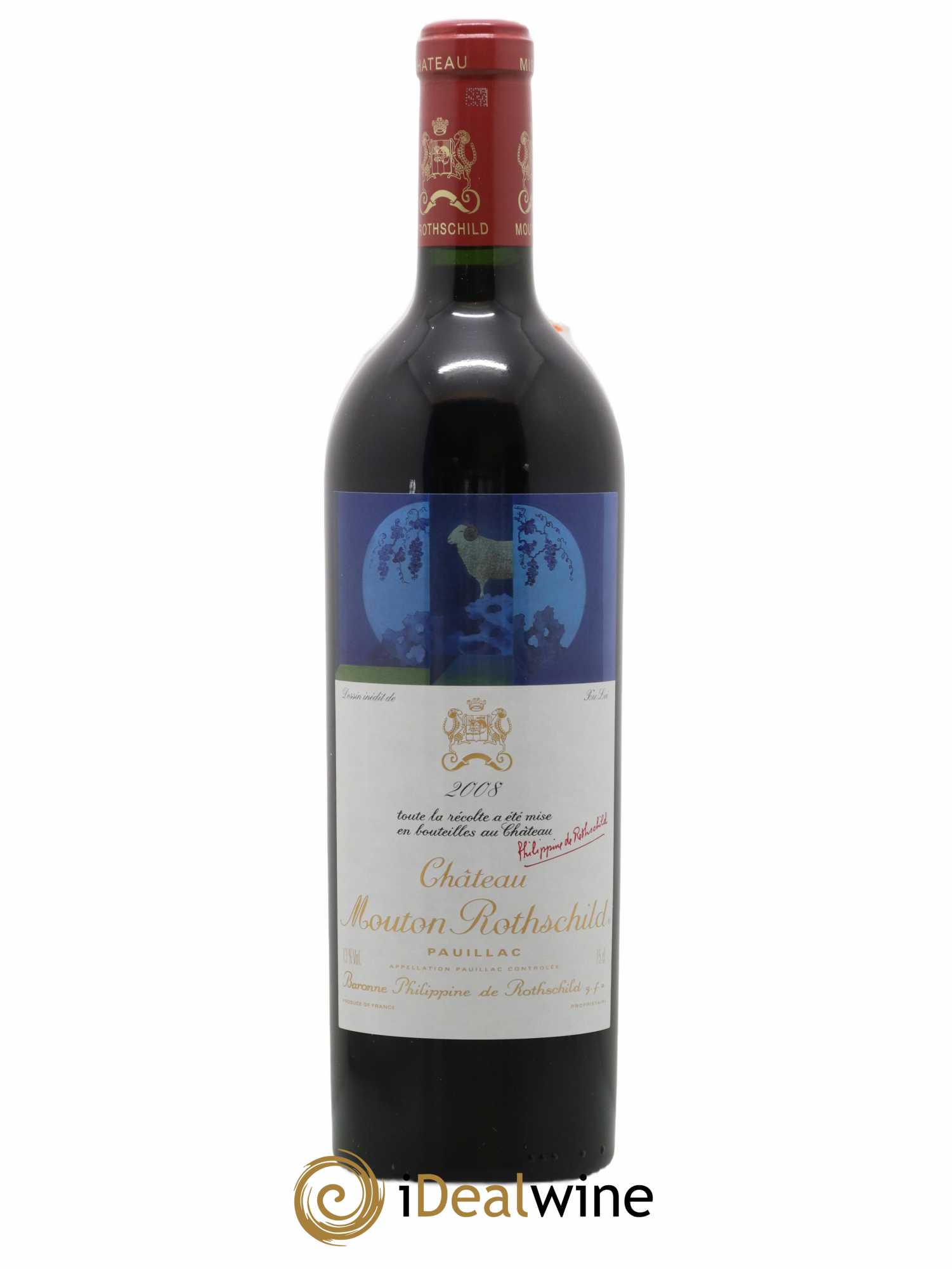 Château Mouton Rothschild 1er Grand Cru Classé 2008 - Lot de 1 bouteille - 0