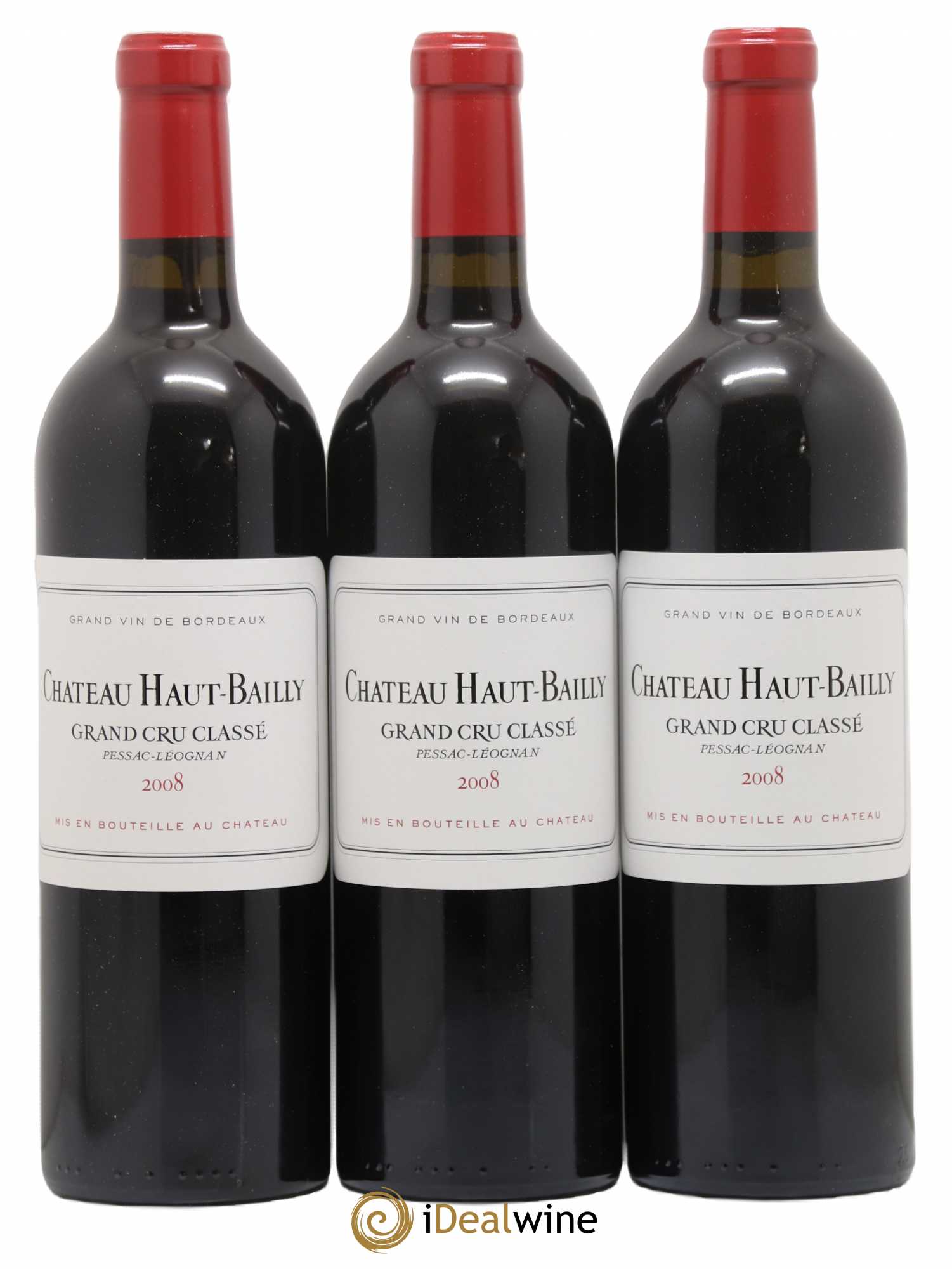 Château Haut-Bailly Cru Classé de Graves 2008 - Lot de 3 bouteilles - 0