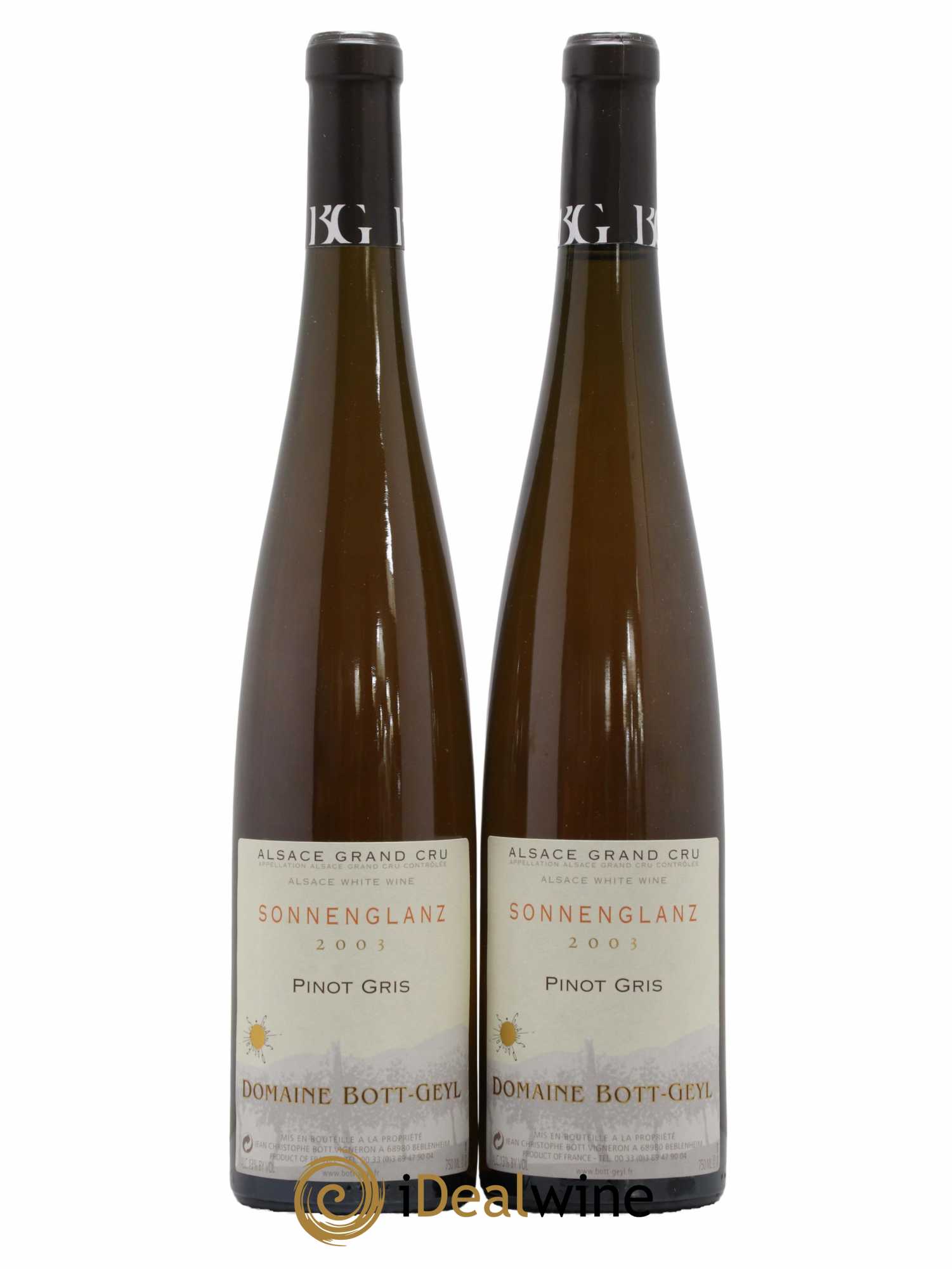 Alsace Pinot Gris Grand Cru Sonnenglanz Bott Geyl 2003 - Lot de 2 bouteilles - 0