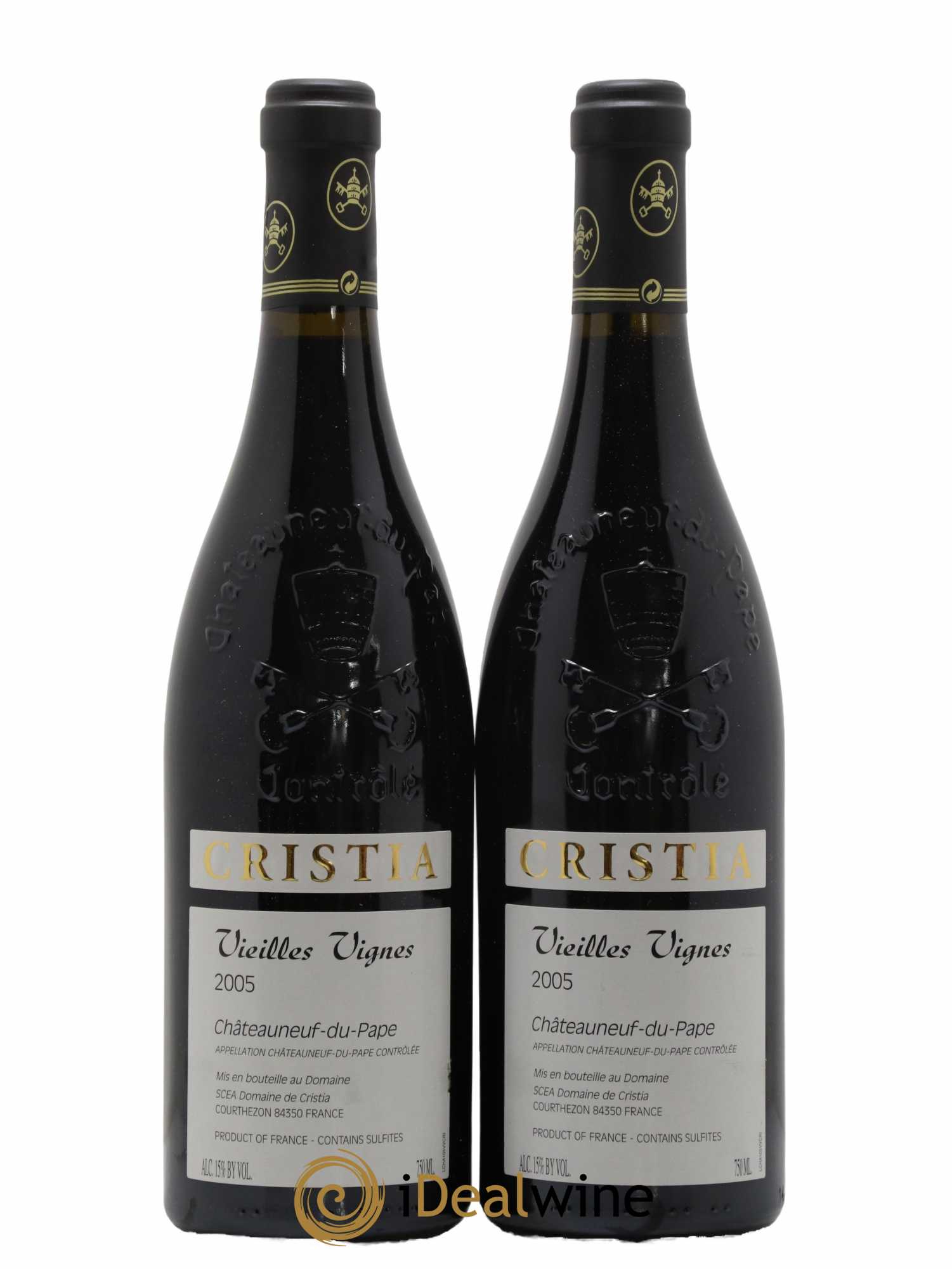 Châteauneuf-du-Pape Domaine de Cristia 2005 - Lotto di 2 bottiglie - 0