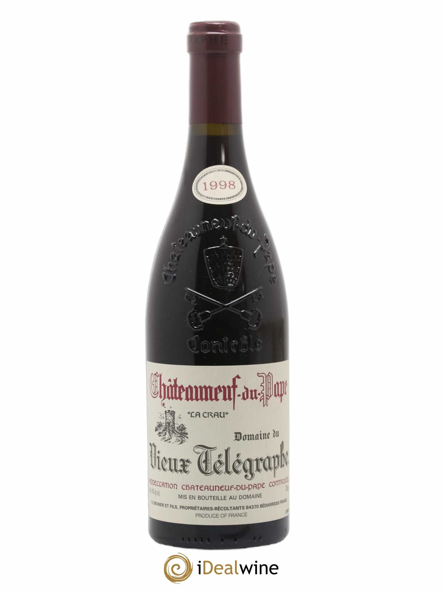 Châteauneuf-du-Pape Vieux Télégraphe (Domaine du) Vignobles Brunier 1998 - Lot de 1 bouteille - 0