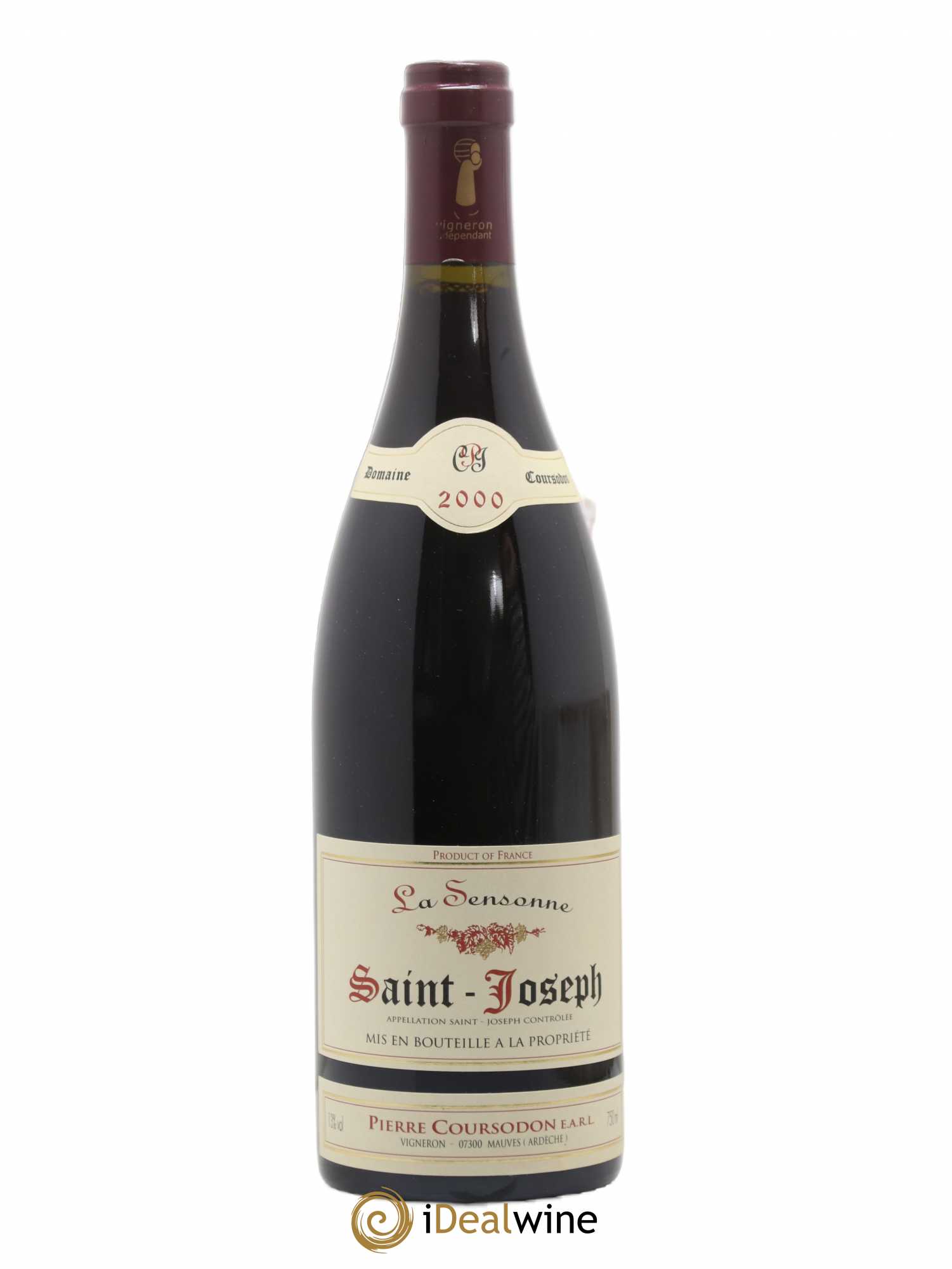 Saint-Joseph La Sensonne Pierre et Jérôme Coursodon 2000 - Lot de 1 bouteille - 0