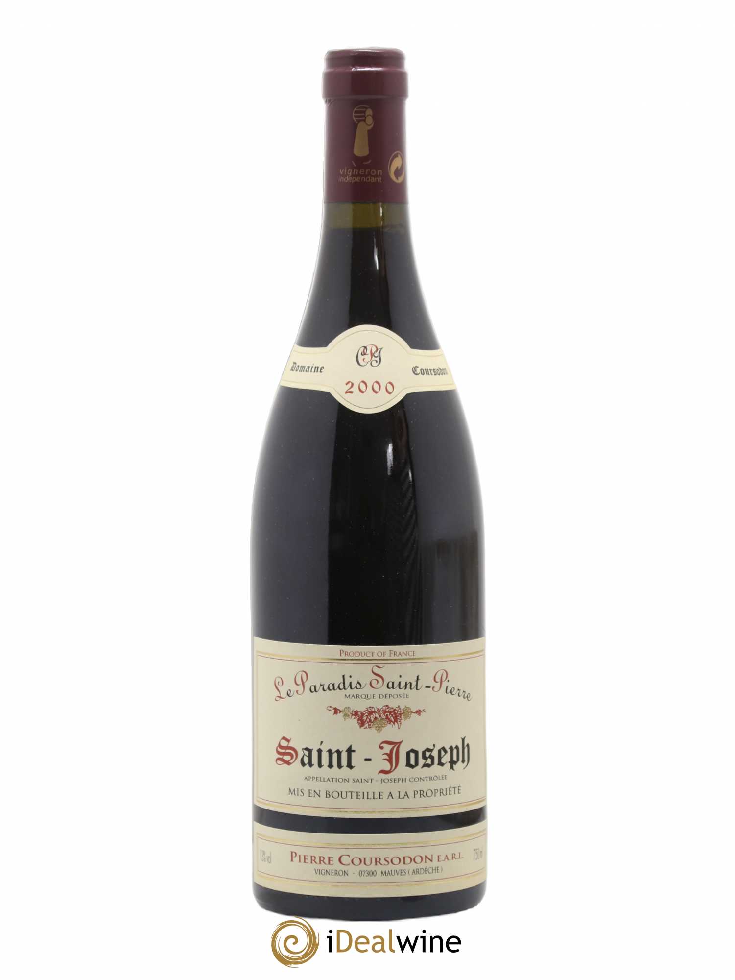 Saint-Joseph Le Paradis Saint-Pierre Pierre et Jérôme Coursodon 2000 - Lot de 1 bouteille - 0