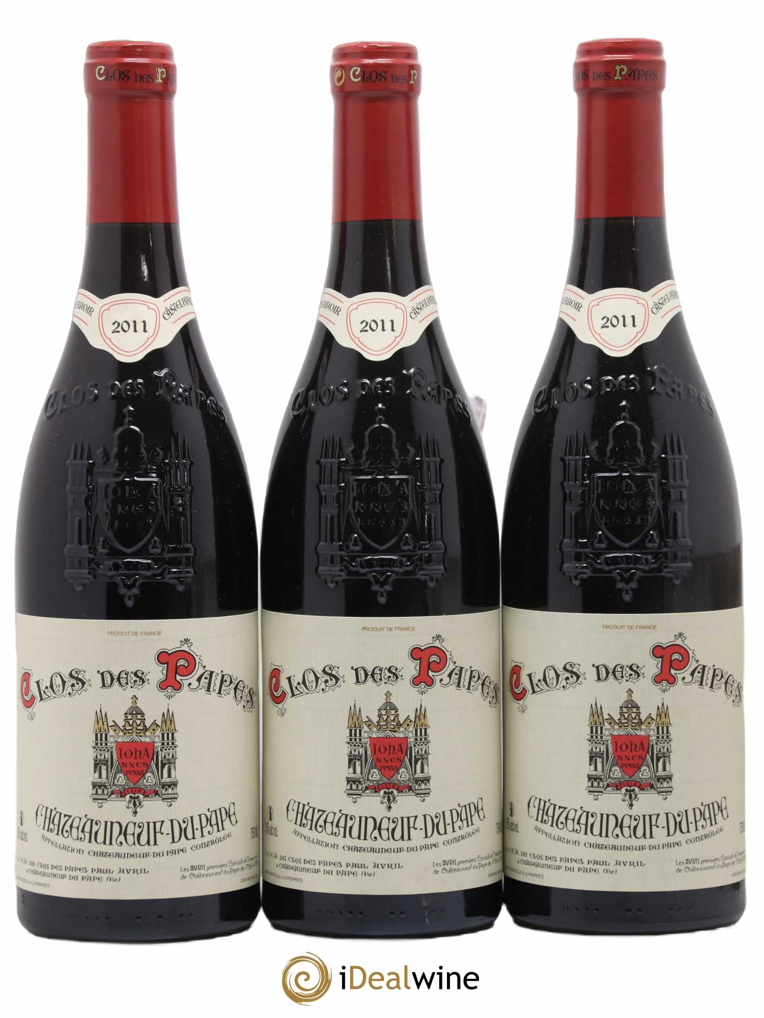 Châteauneuf-du-Pape Clos des Papes - Paul Avril 2011 - Lot de 3 bouteilles - 0