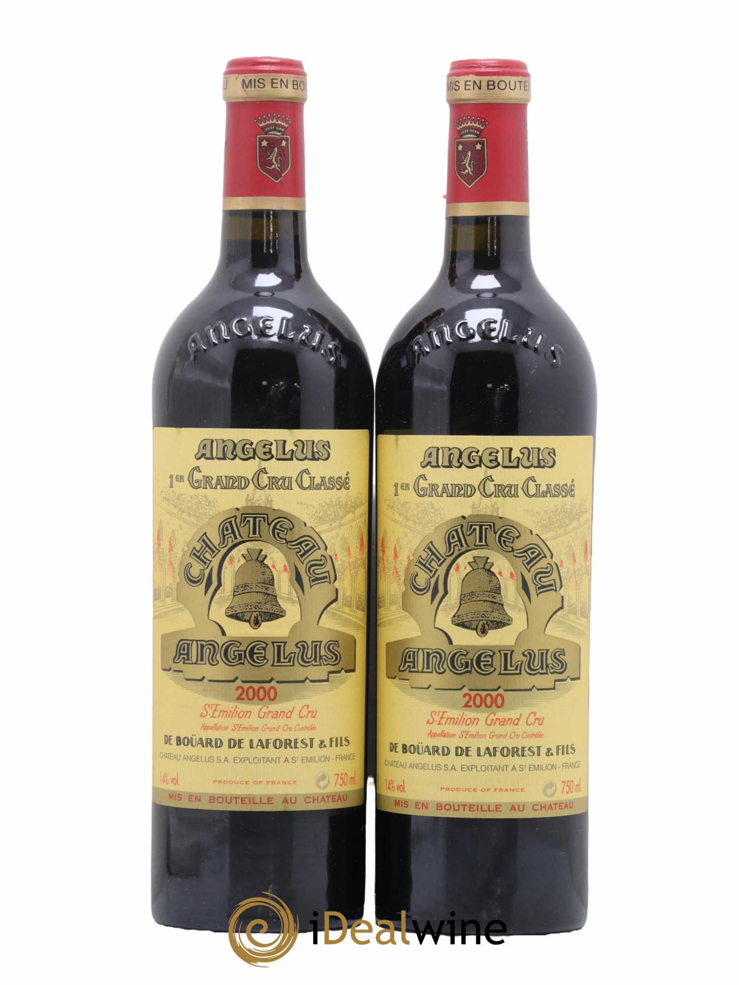 Château Angélus 1er Grand Cru Classé A 2000 - Lot de 2 bouteilles - 0