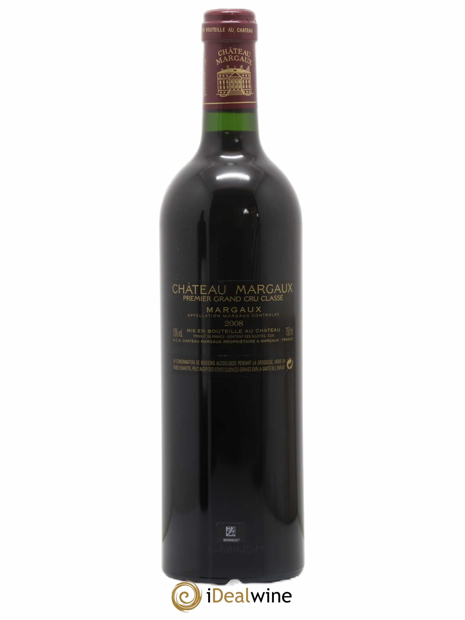 Château Margaux 1er Grand Cru Classé 2008 - Lot de 1 bouteille - 1