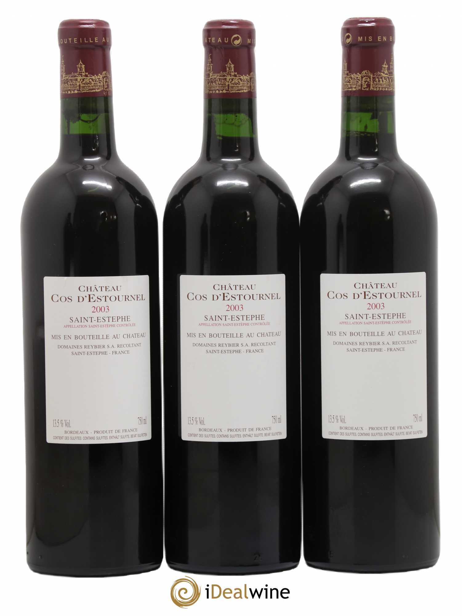 Cos d'Estournel 2ème Grand Cru Classé 2003 - Lot de 3 bouteilles - 1