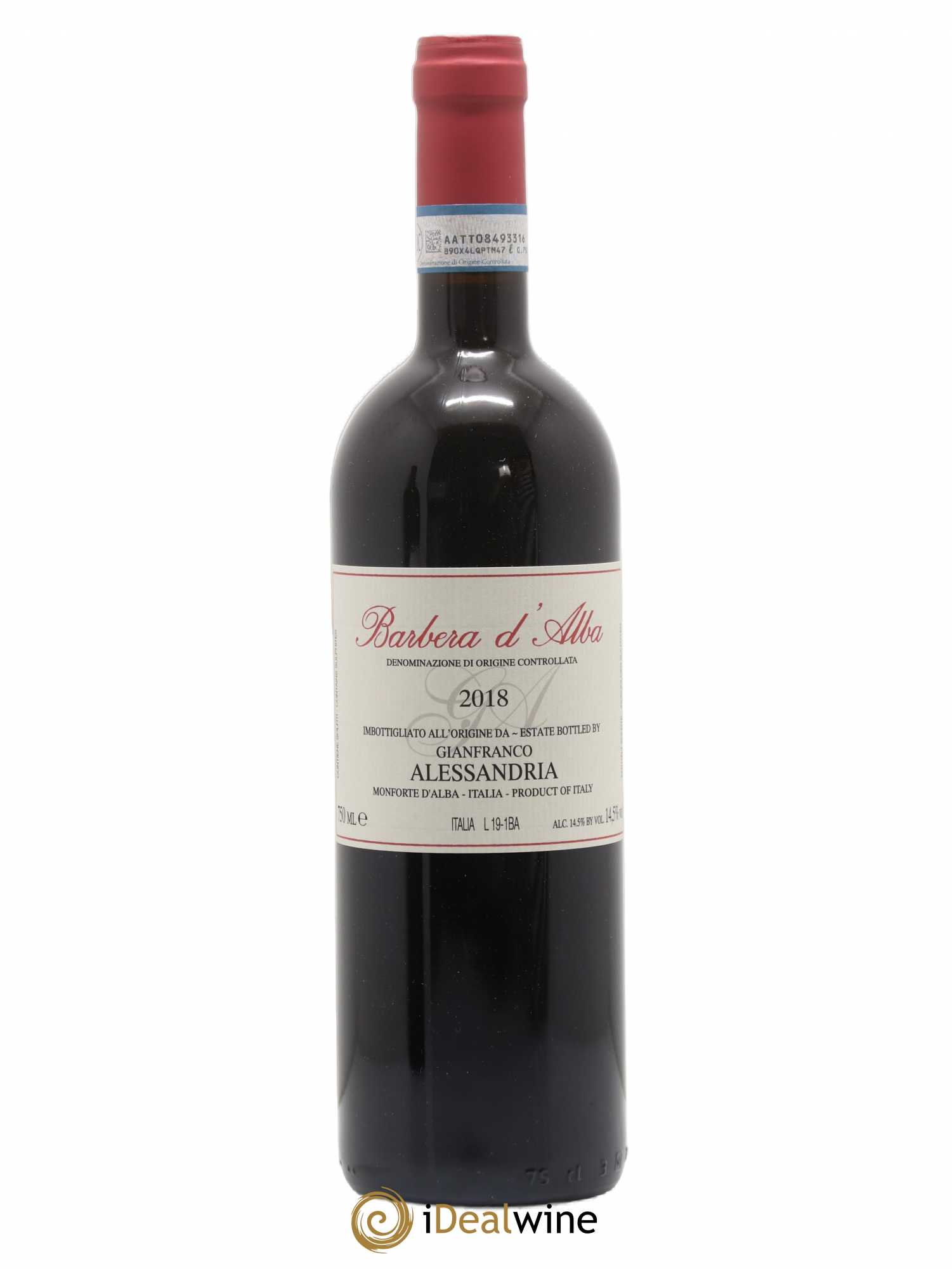 Barbera d'Alba DOC Alessandria 2018 - Lot de 1 bouteille - 0