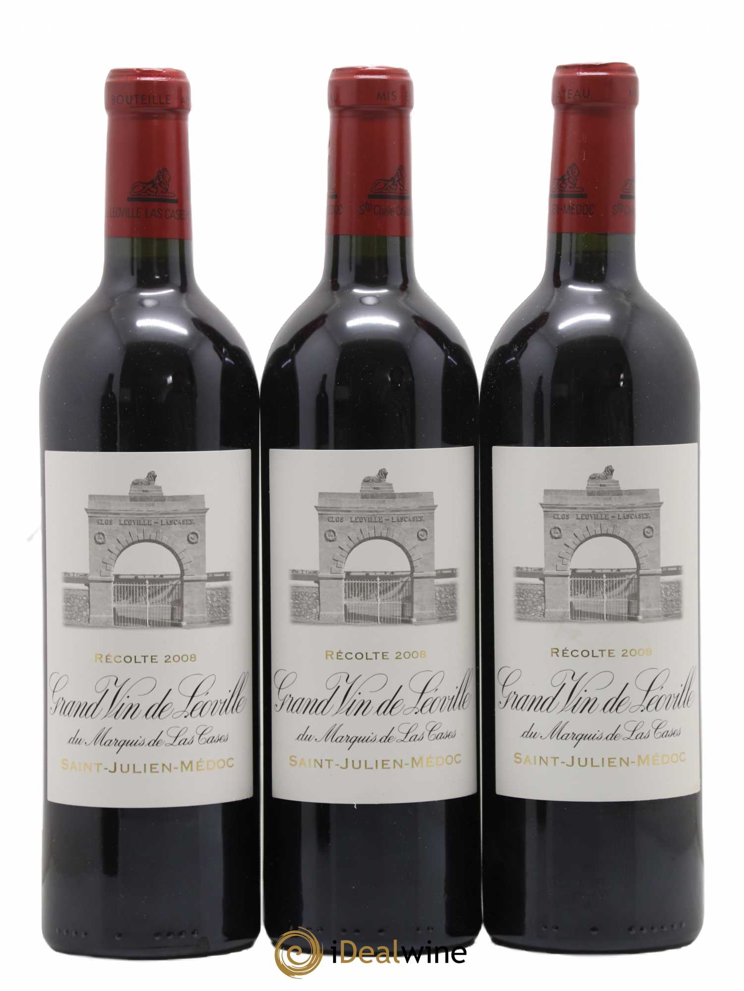Château Léoville Las Cases 2ème Grand Cru Classé 2008 - Lot de 3 bouteilles - 0