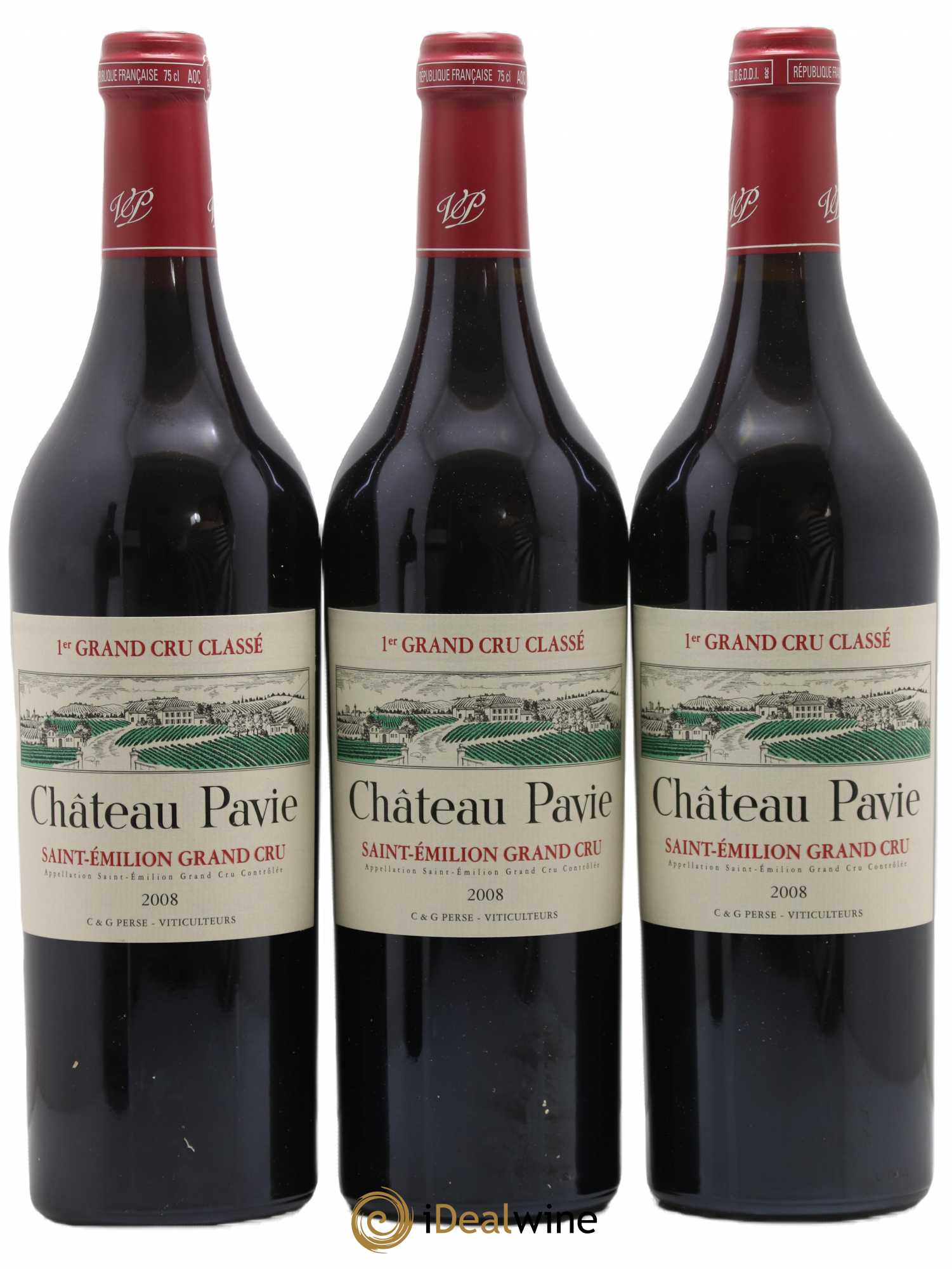 Château Pavie 1er Grand Cru Classé A 2008 - Lot de 3 bouteilles - 0