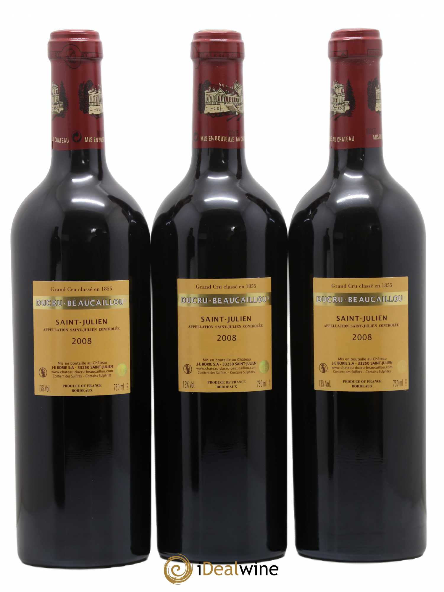 Château Ducru Beaucaillou 2ème Grand Cru Classé 2008 - Lot de 3 bouteilles - 1
