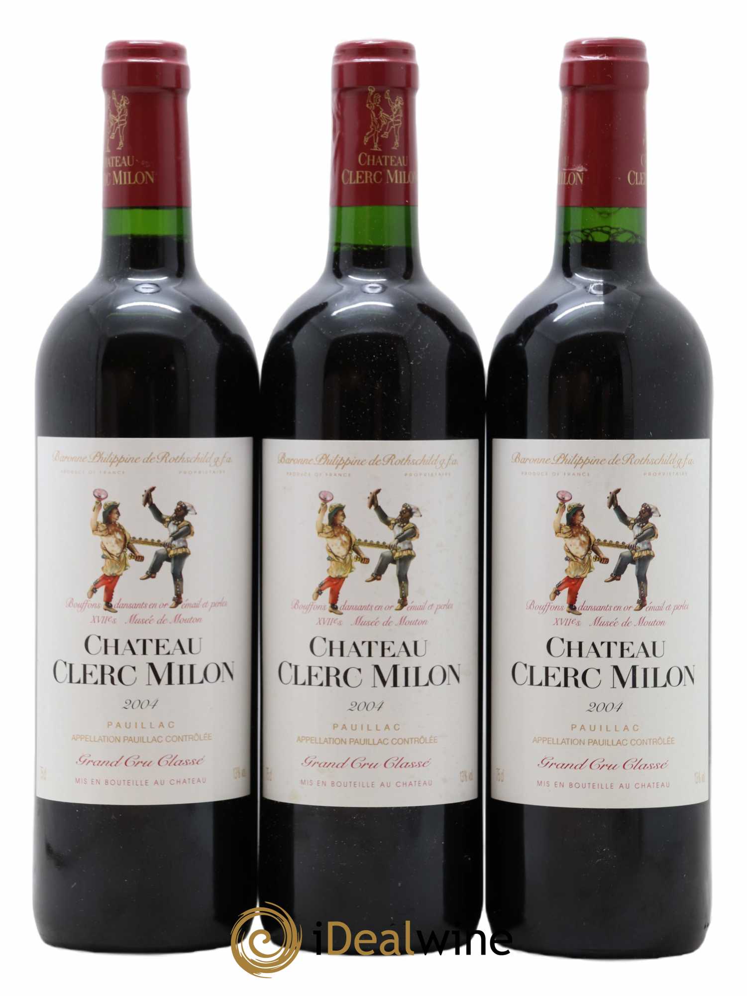 Château Clerc Milon 5ème Grand Cru Classé 2004 - Lot de 3 bouteilles - 0