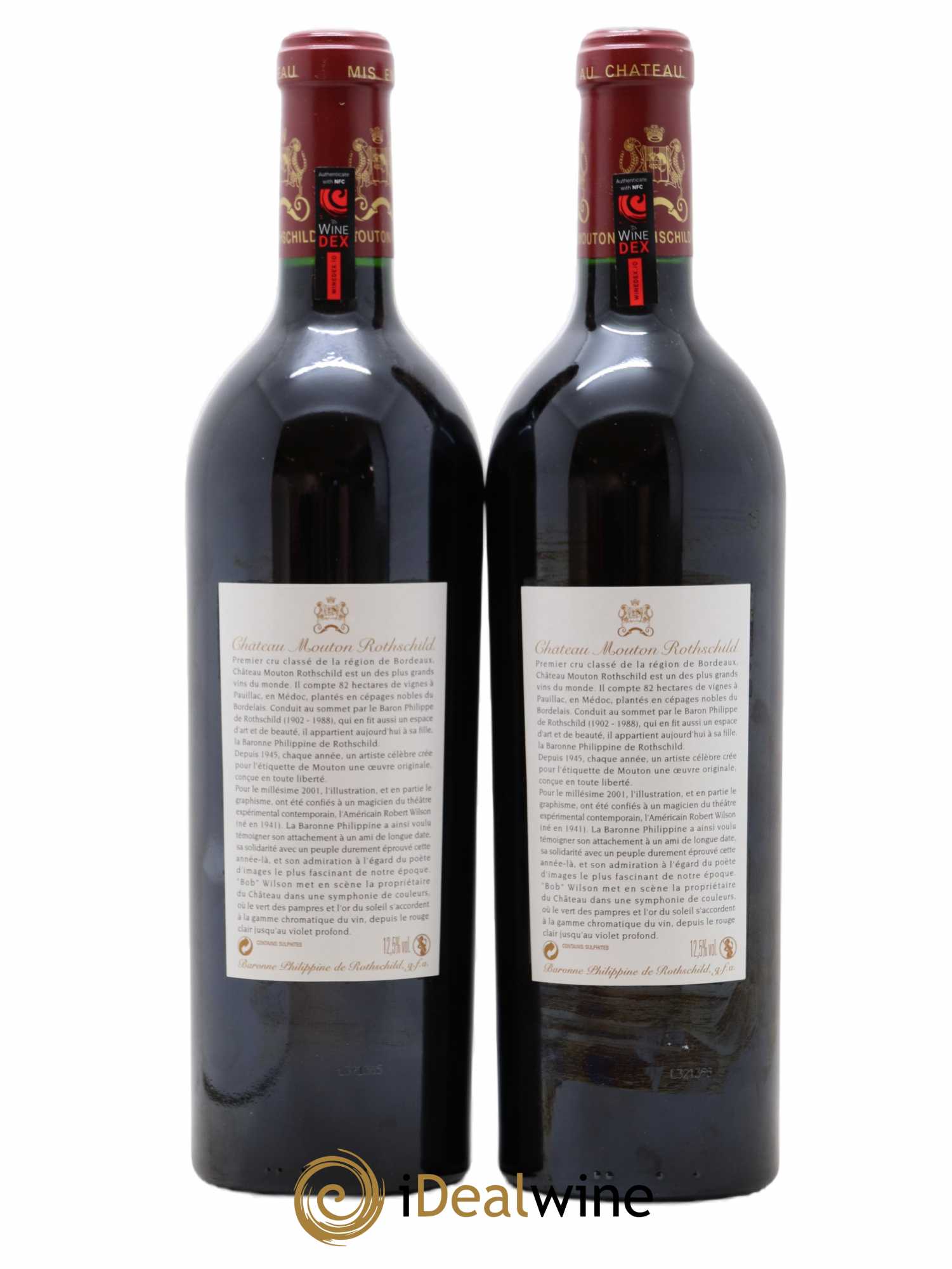 Château Mouton Rothschild 1er Grand Cru Classé 2001 - Lot de 2 bouteilles - 1