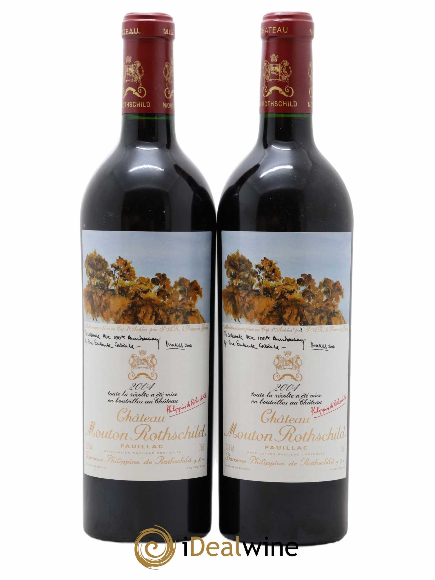 Château Mouton Rothschild 1er Grand Cru Classé 2004 - Lot de 2 bouteilles - 0