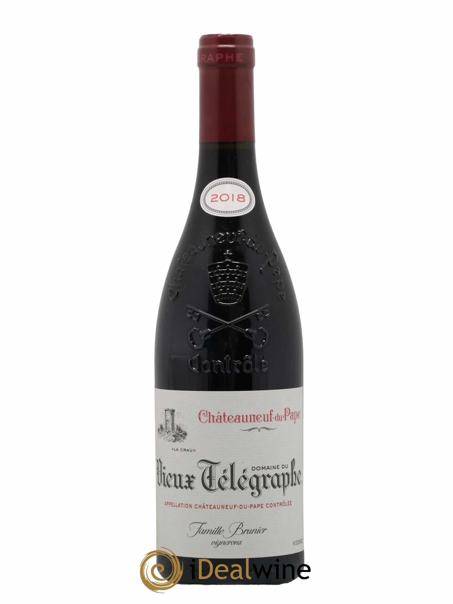 Châteauneuf-du-Pape Vieux Télégraphe (Domaine du) Vignobles Brunier 2018 - Lot de 1 bouteille - 0