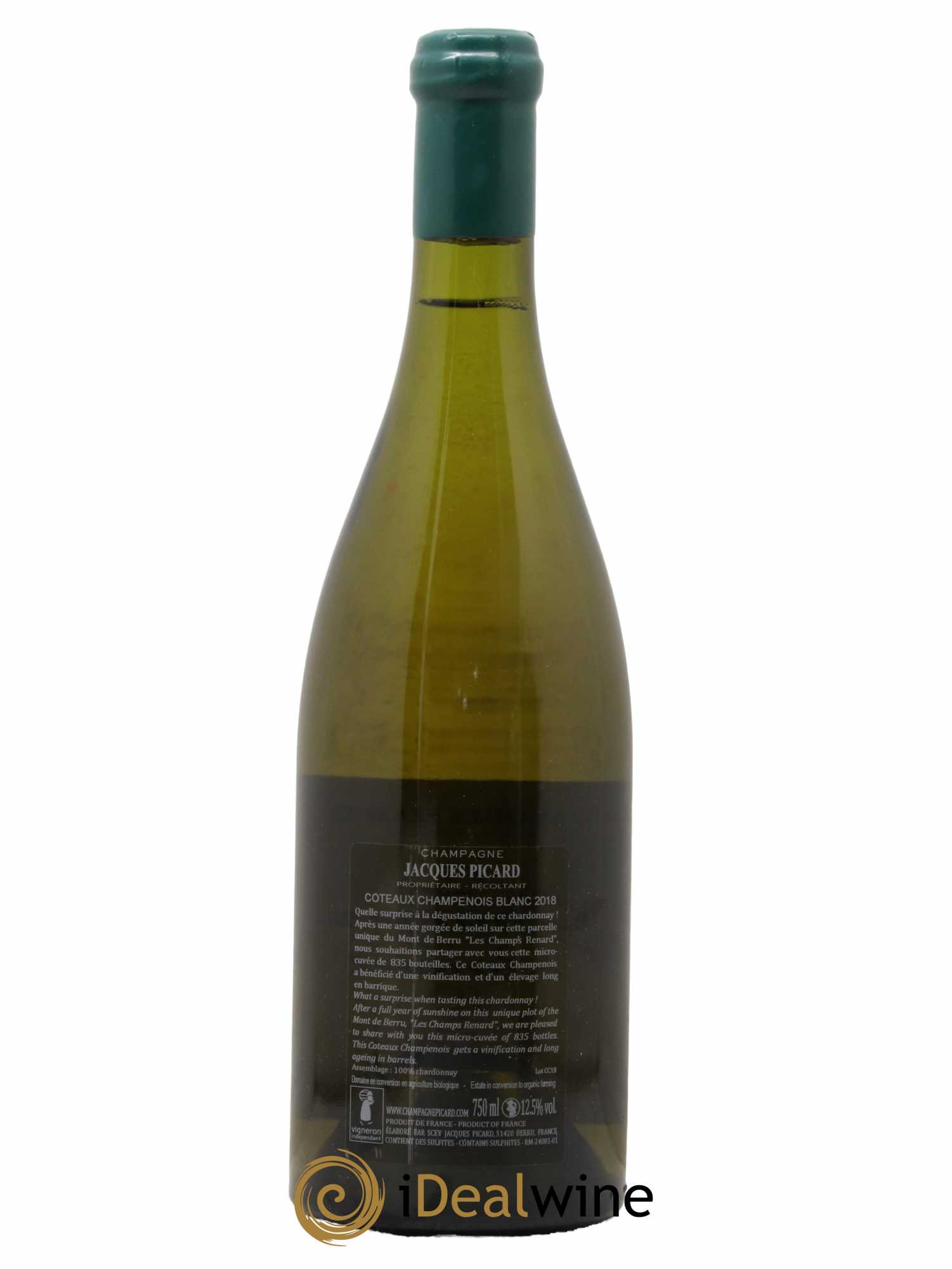 Coteaux Champenois Les Champs Renard Domaine Jacques Picard 2018 - Lot de 1 bouteille - 1