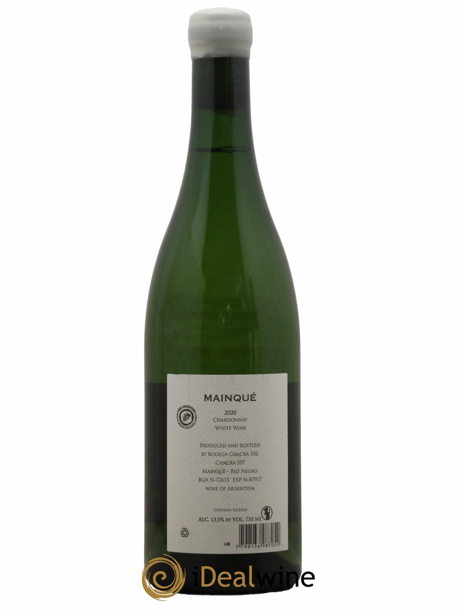 Patagonie Bodega Chacra Mainque Chardonnay 2020 - Lot de 1 bouteille - 1