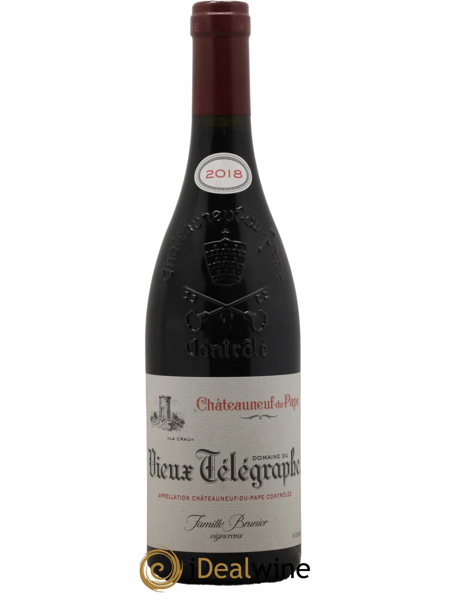 Châteauneuf-du-Pape Vieux Télégraphe (Domaine du) Vignobles Brunier 2018 - Lot de 1 bouteille - 0